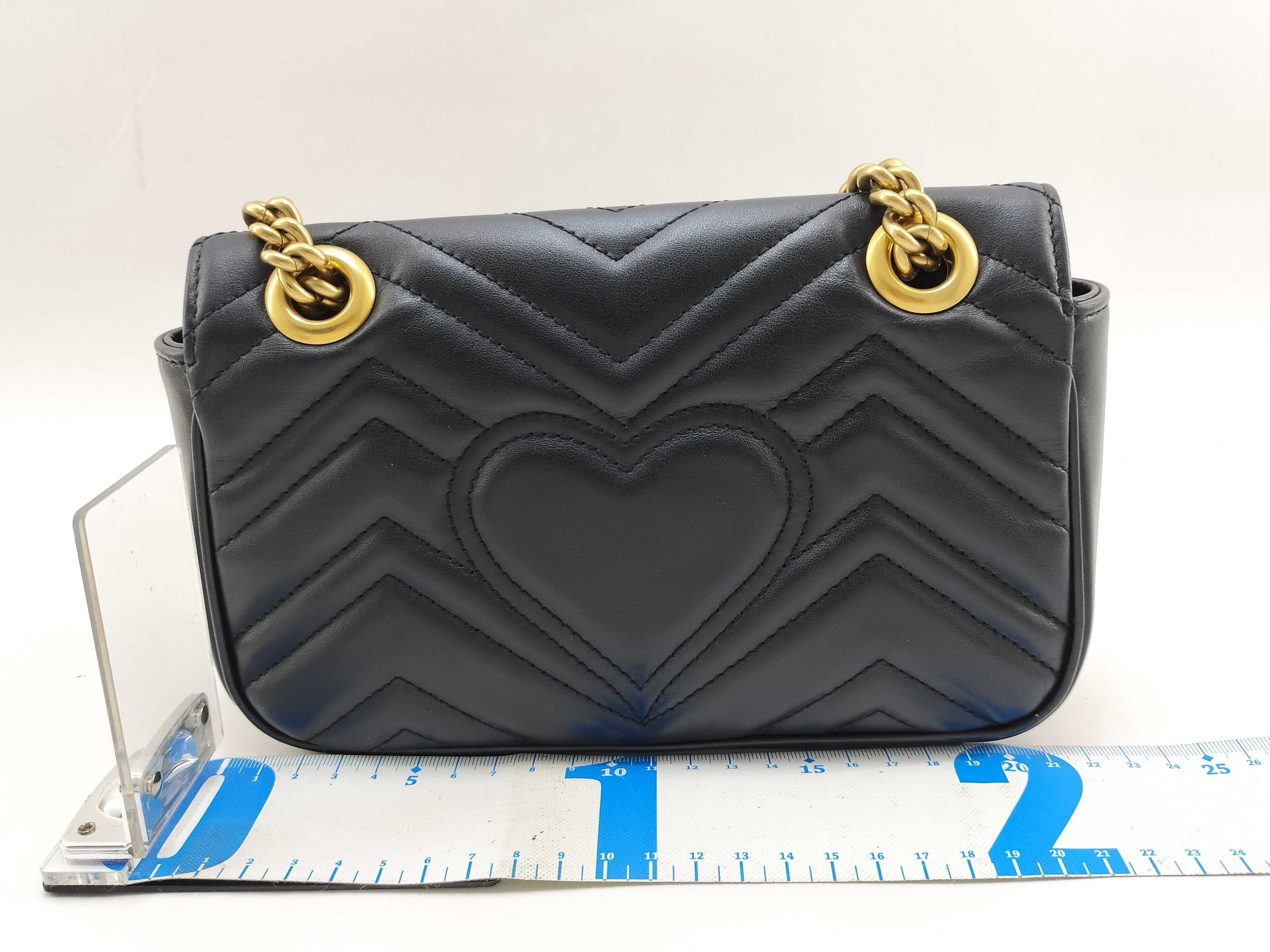 GG Marmont Shoulder Bag, Leather, Black Shoulder Bag — view 2