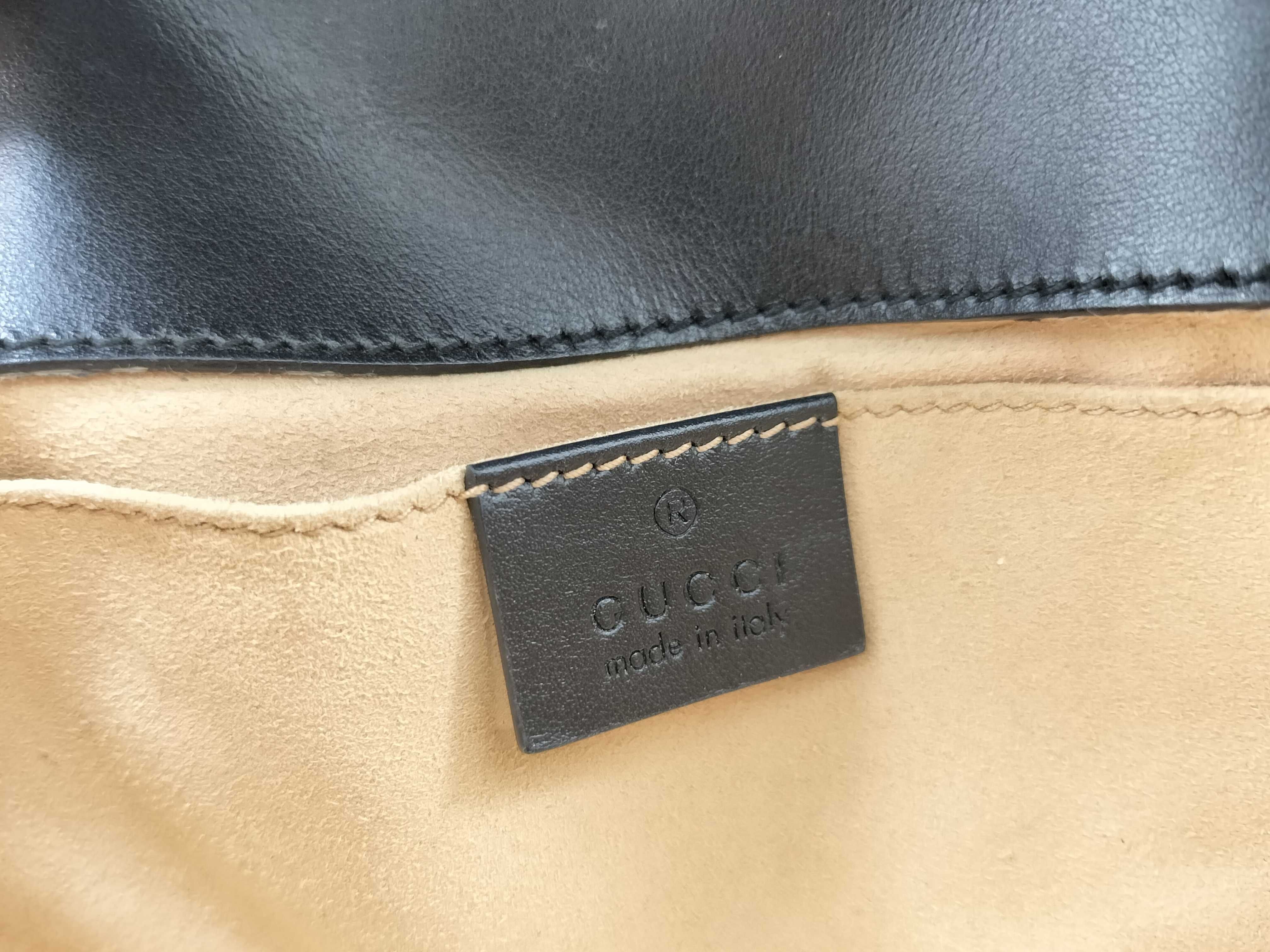 GG Marmont Shoulder Bag, Leather, Black Shoulder Bag — view 12