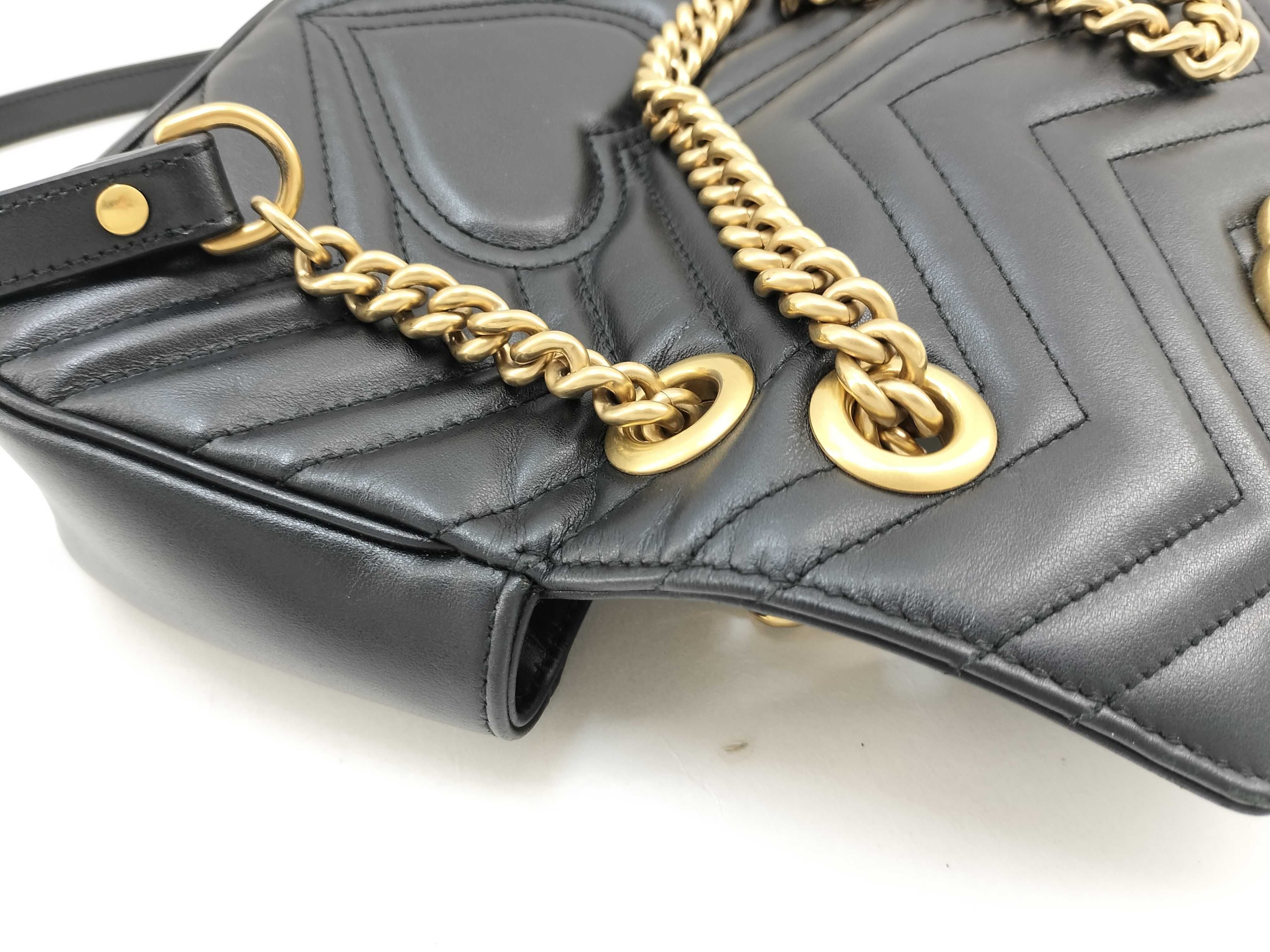 GG Marmont Shoulder Bag, Leather, Black Shoulder Bag — view 14