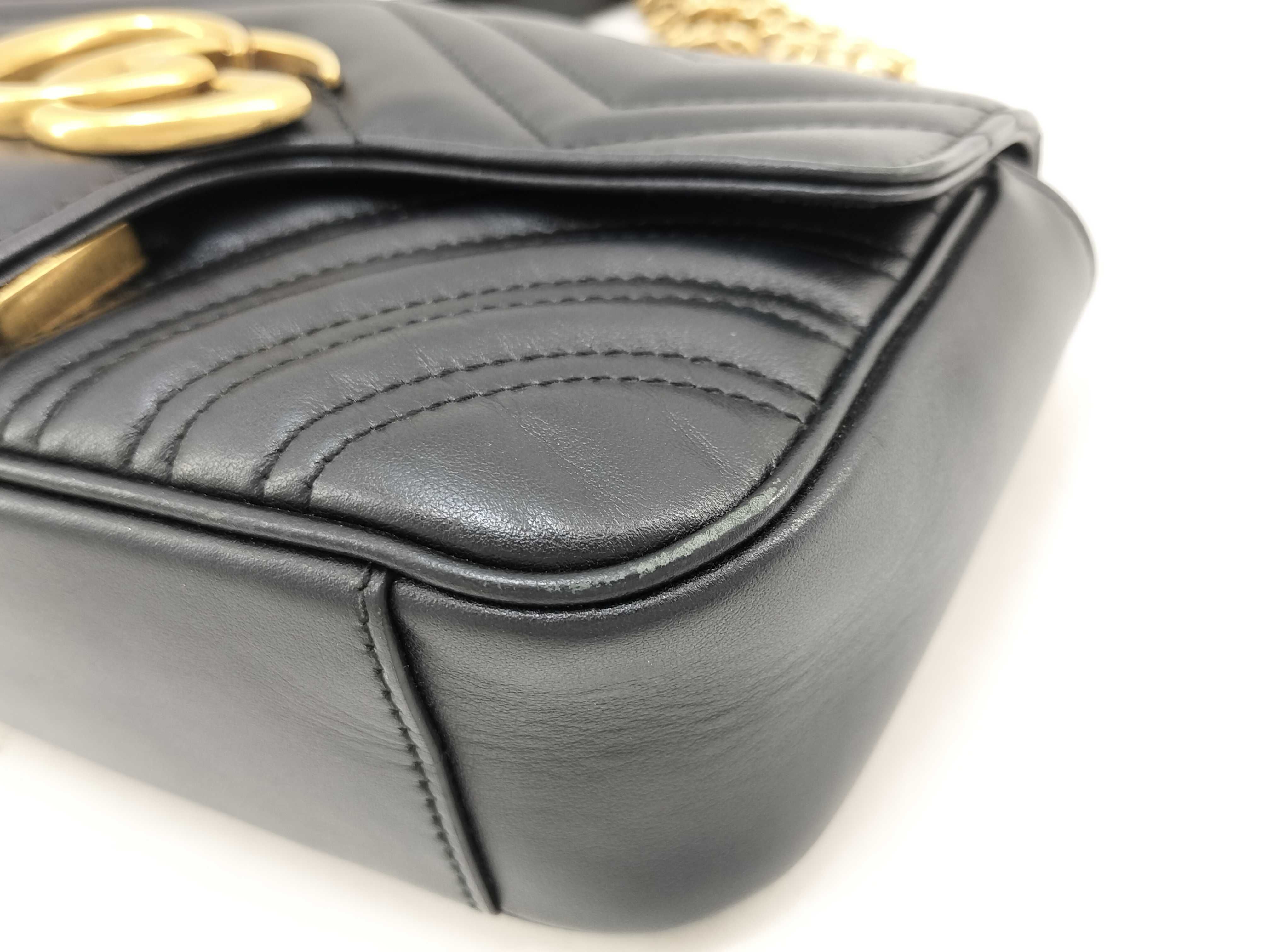 GG Marmont Shoulder Bag, Leather, Black Shoulder Bag — view 4