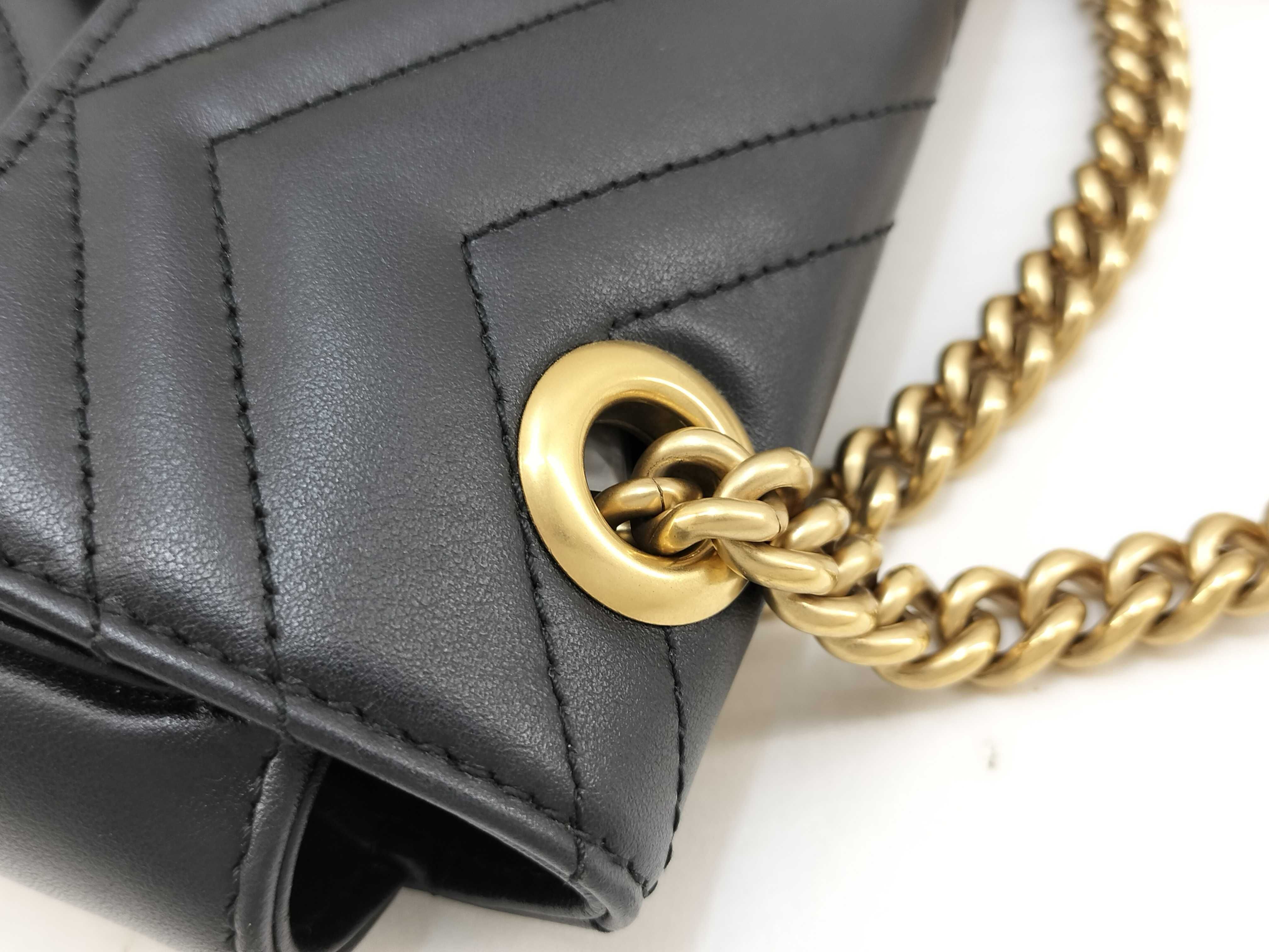 GG Marmont Shoulder Bag, Leather, Black Shoulder Bag — view 5