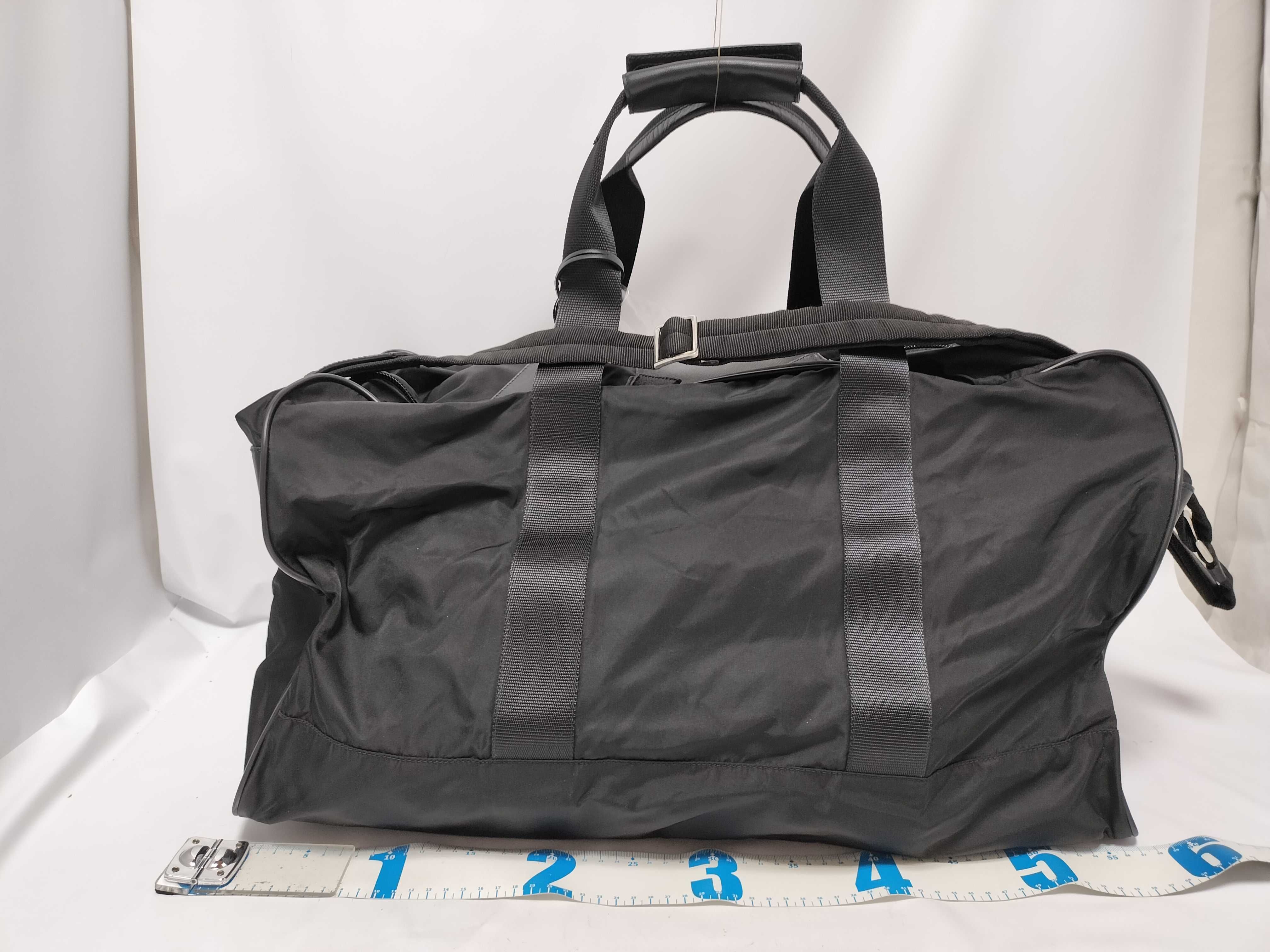 Nylon Tessuto Boston Bag, Black Nylon Boston Bag — view 2
