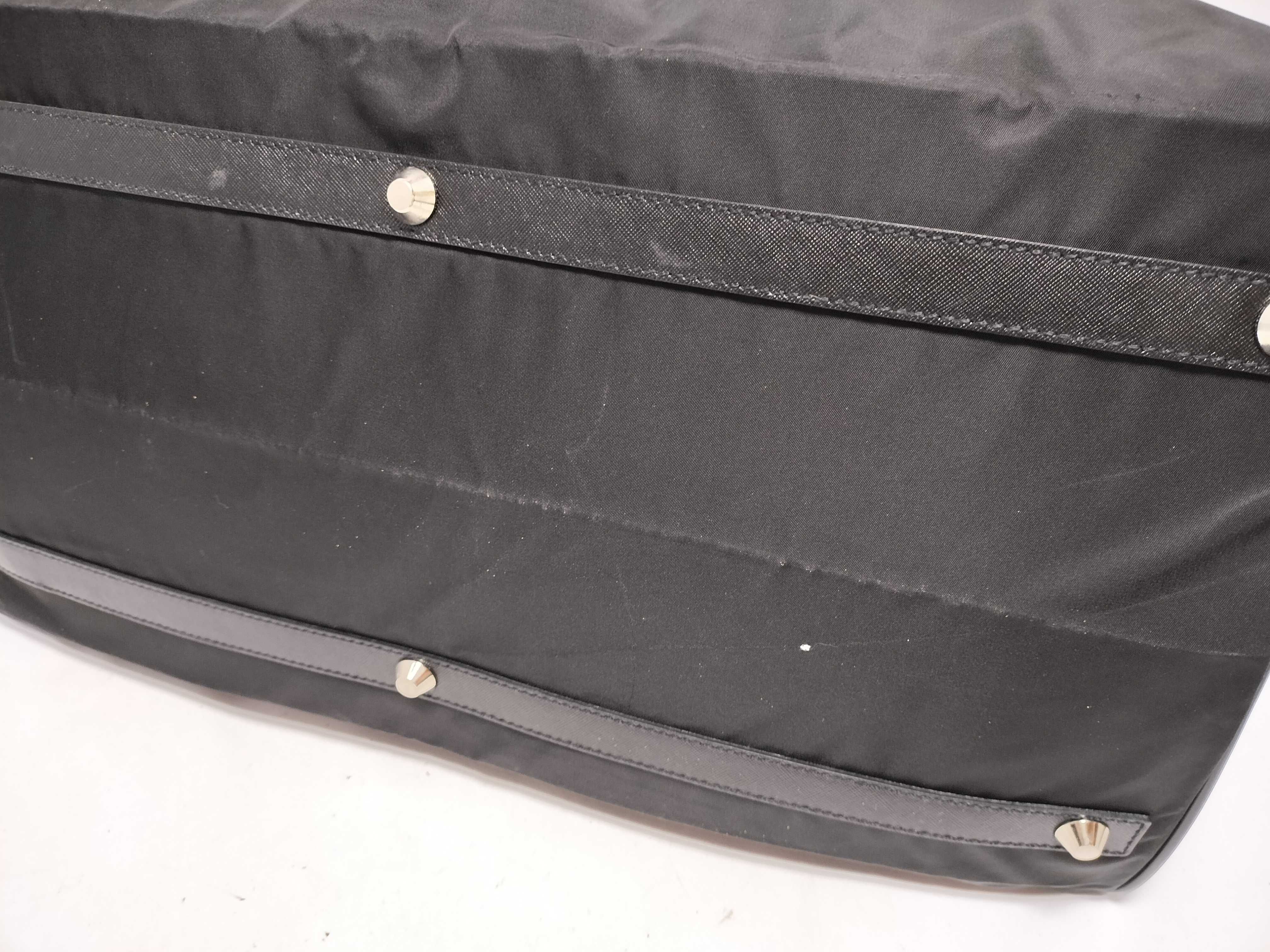Nylon Tessuto Boston Bag, Black Nylon Boston Bag — view 9