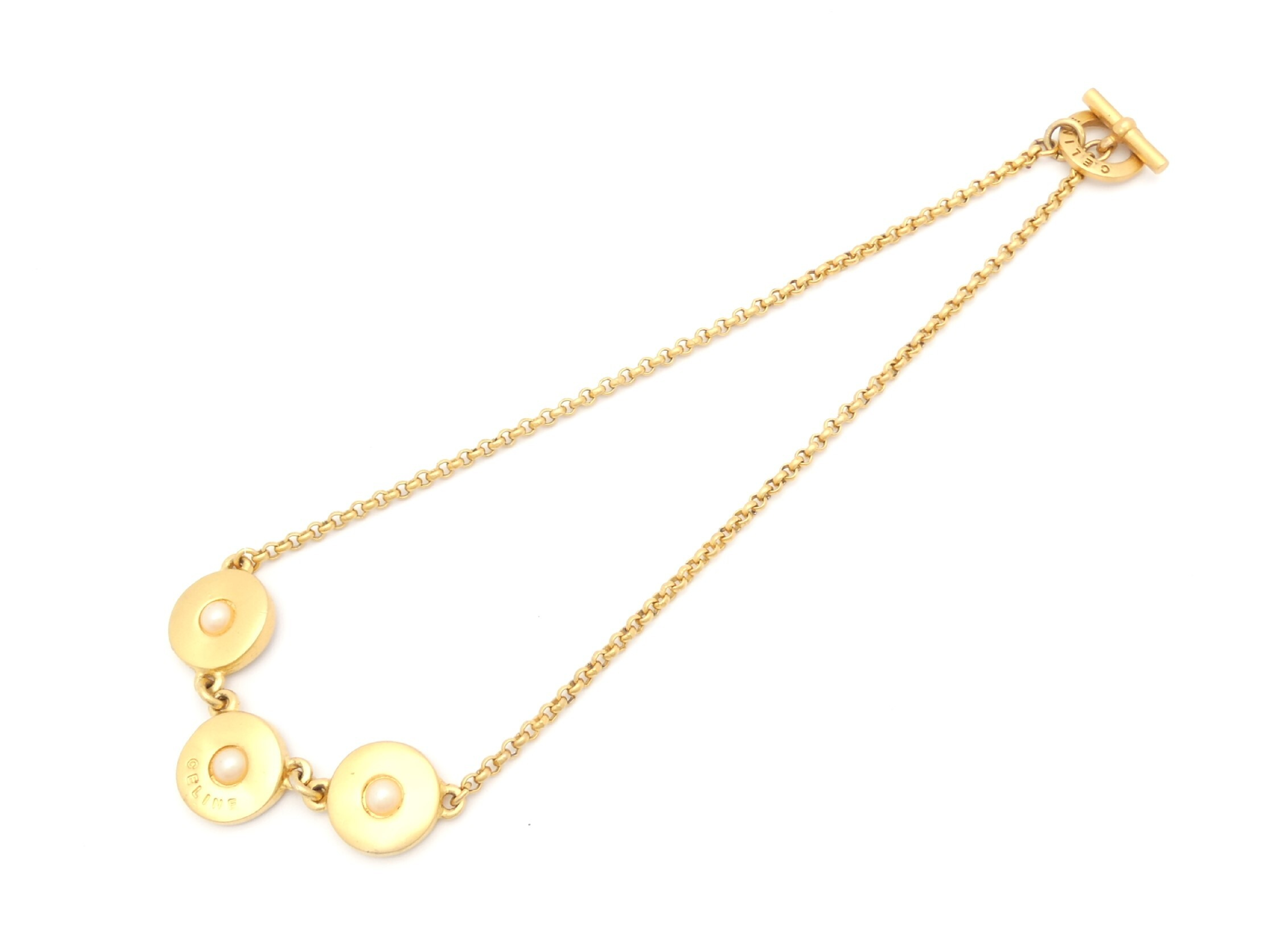 Logo Pearl Gold Necklace — view 2
