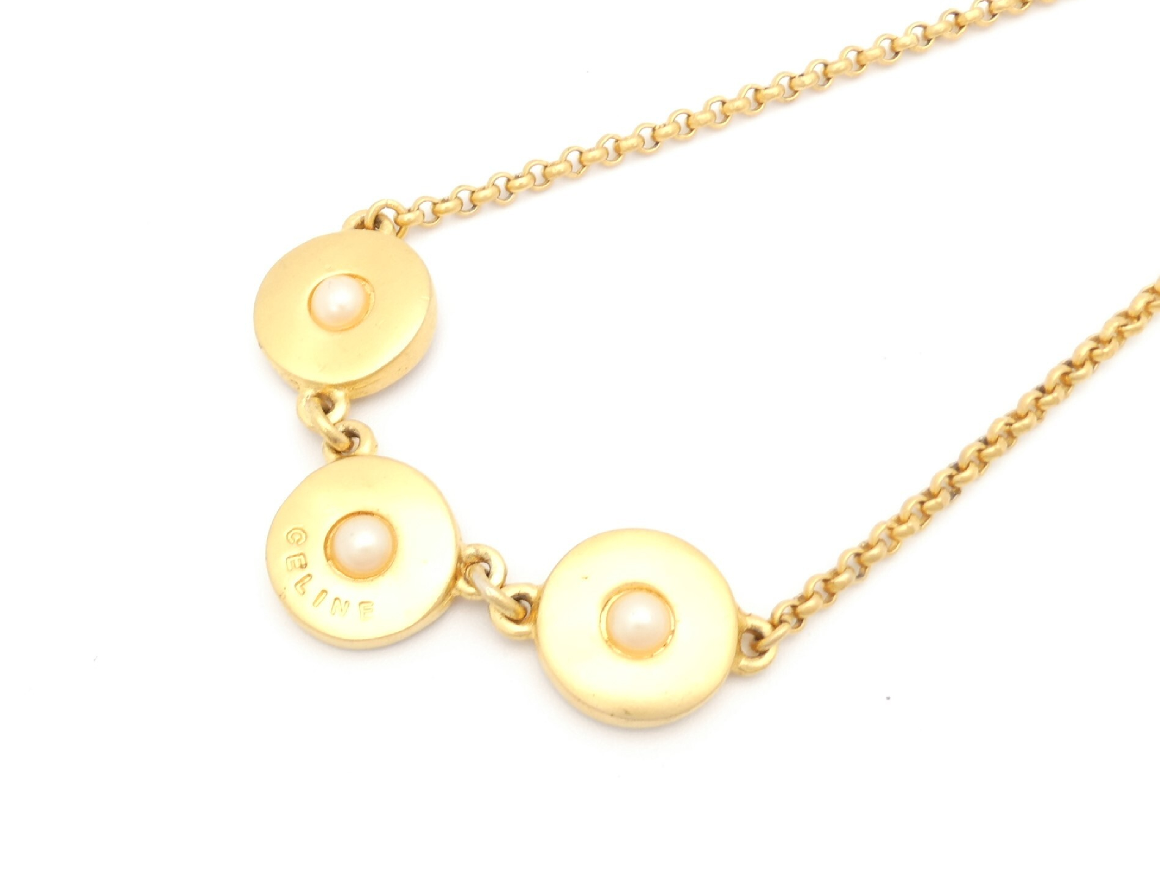 Logo Pearl Gold Necklace — view 3
