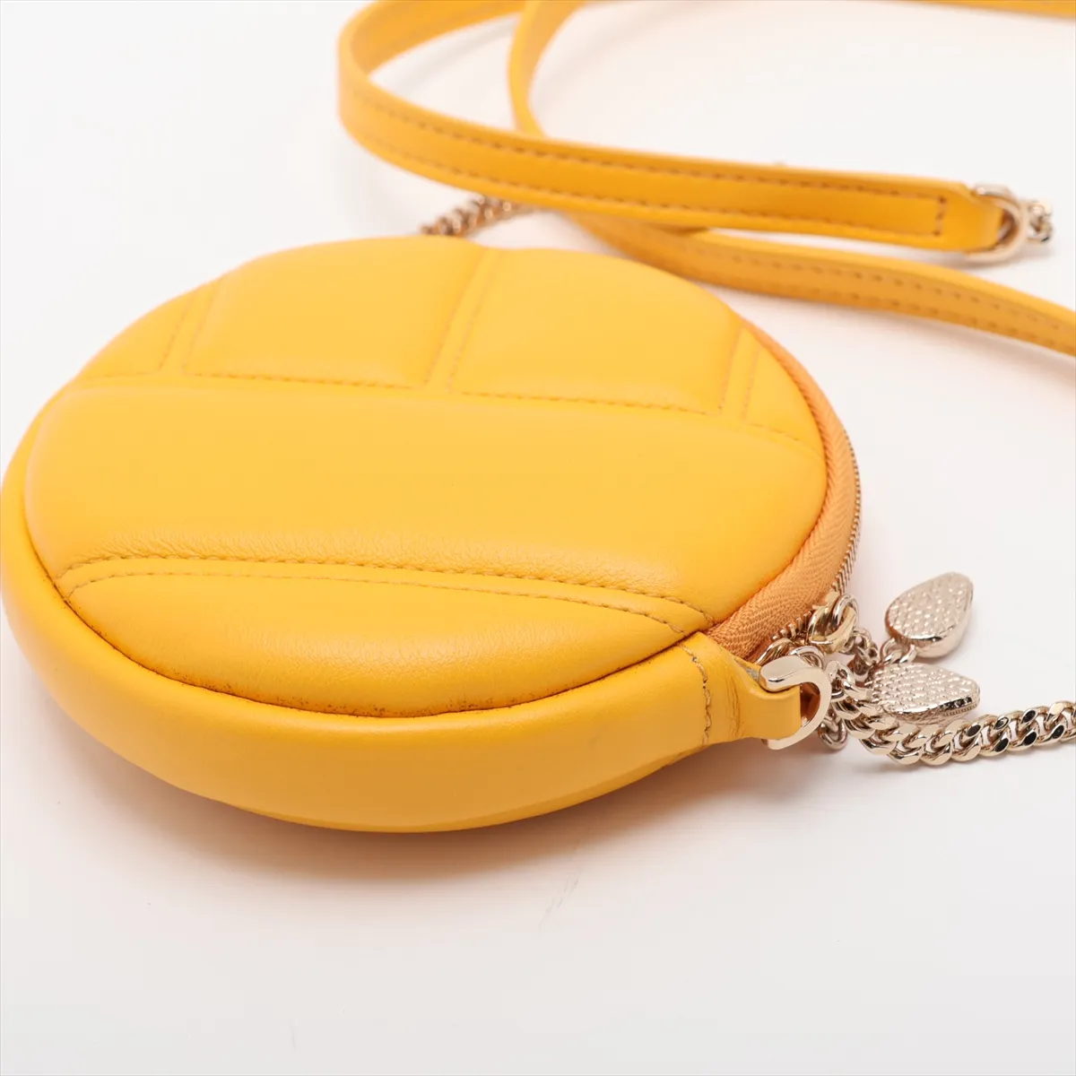 Serpenti Cabochon Leather Chain Shoulder Bag, Yellow — view 3