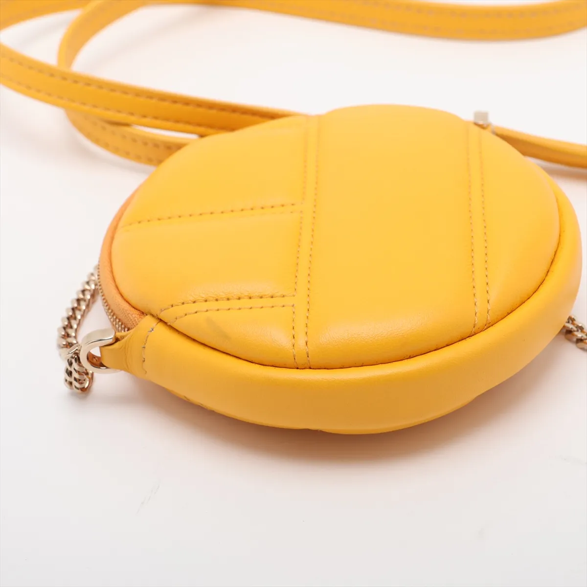 Serpenti Cabochon Leather Chain Shoulder Bag, Yellow — view 4