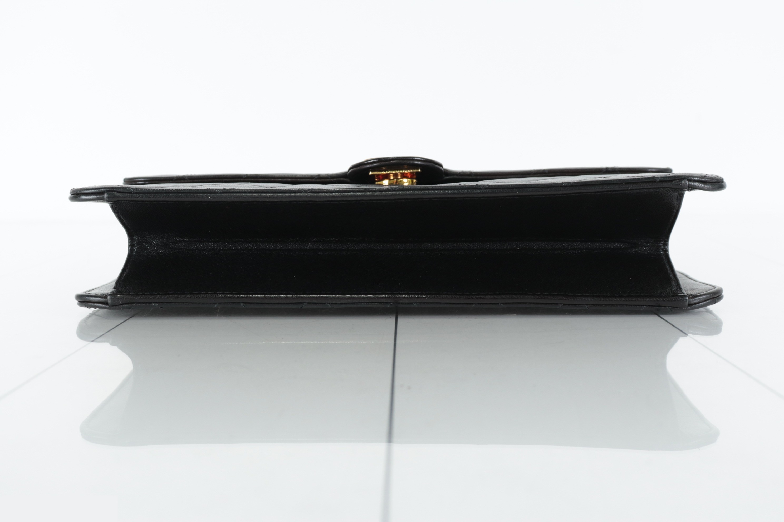 Push-lock Lamb Chain Shoulder Bag, Size 5 — view 7
