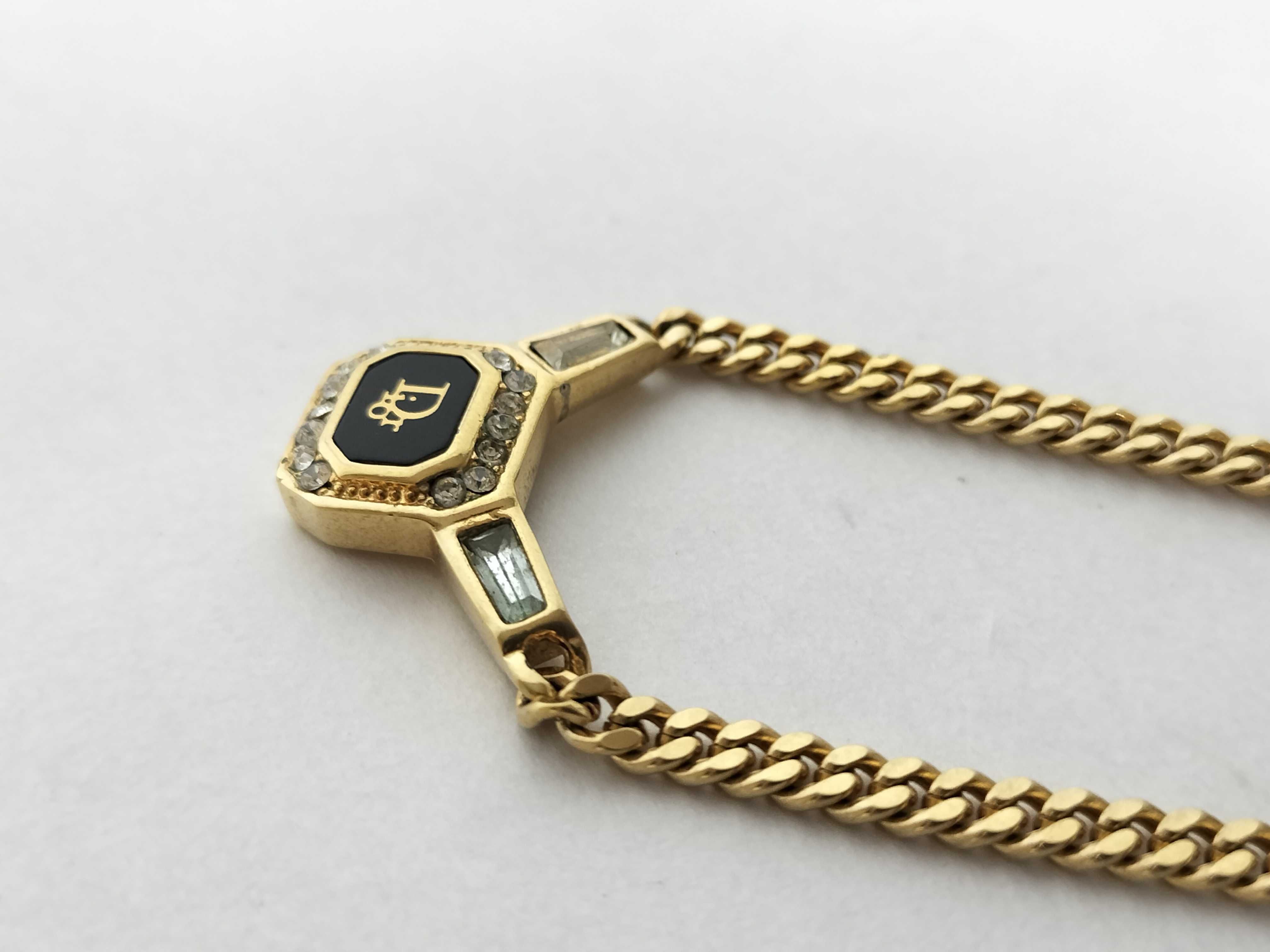central logo rhinestone octagon pendant necklace — view 5