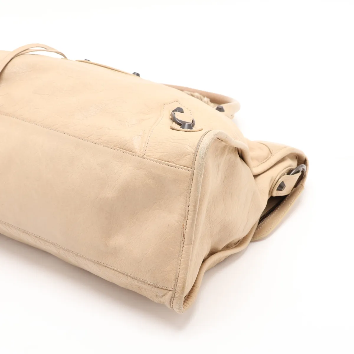 The City Leather 2-Way Handbag, Beige, 115748, with Mirror — view 3