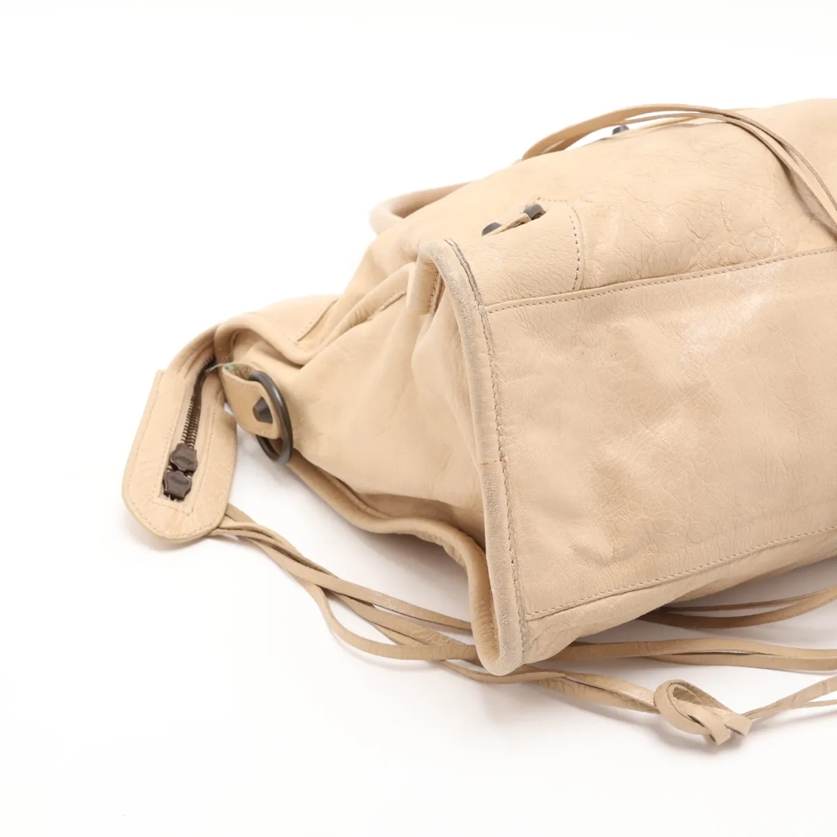 The City Leather 2-Way Handbag, Beige, 115748, with Mirror — view 4