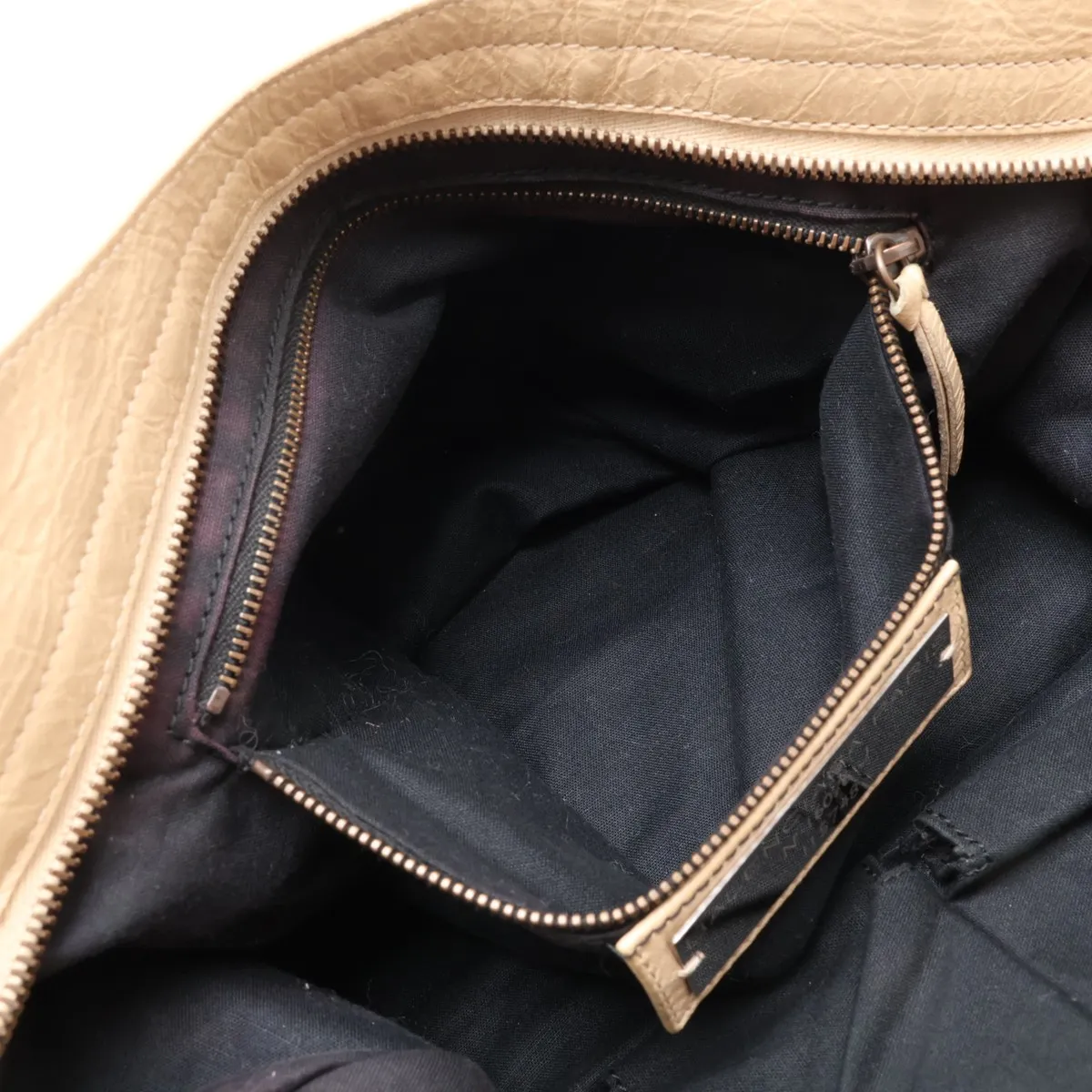 The City Leather 2-Way Handbag, Beige, 115748, with Mirror — view 9
