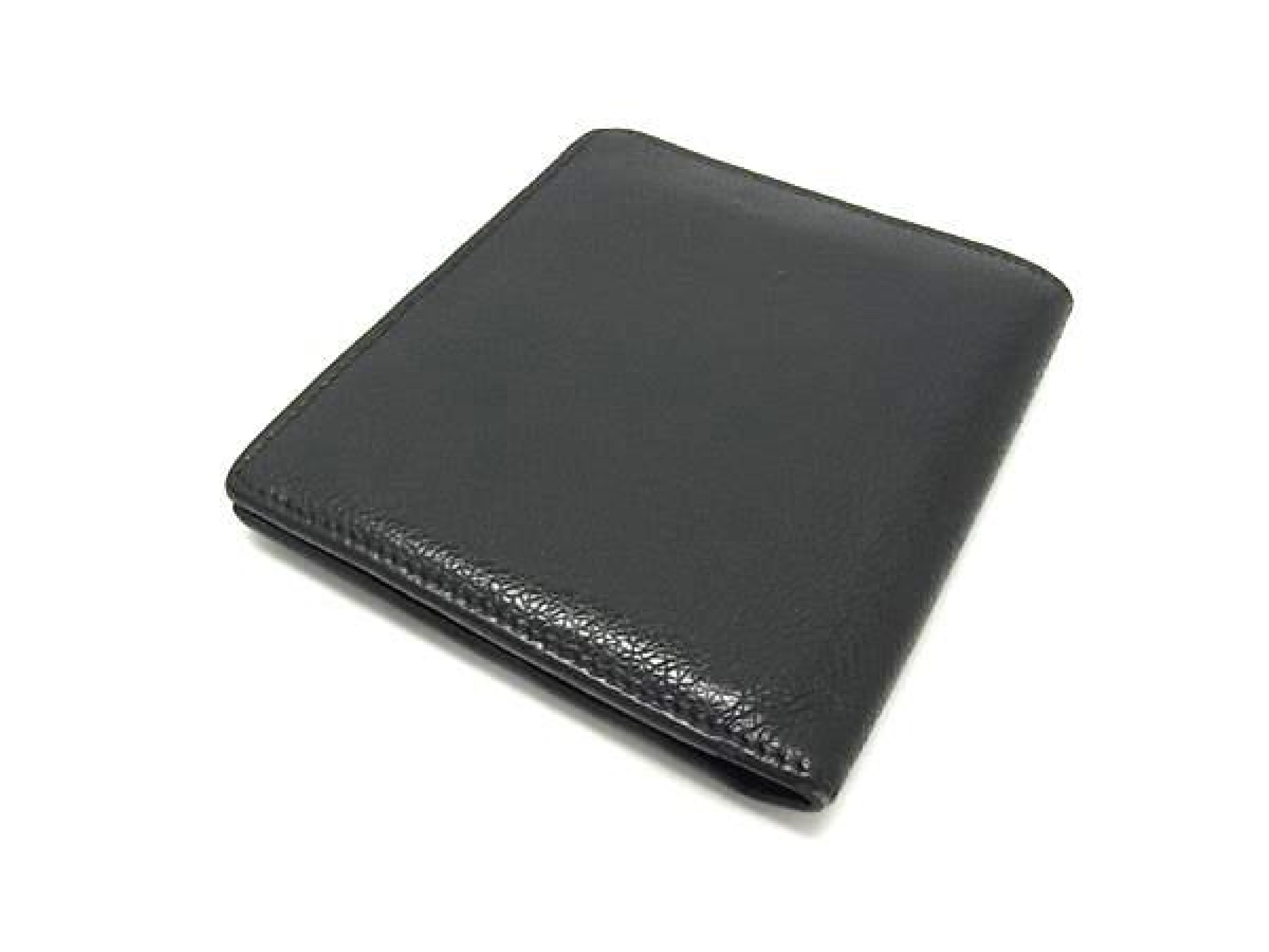 Bulgari Leather Bi-fold Wallet Card Holder Men's Black FY2807 Billfold — view 2