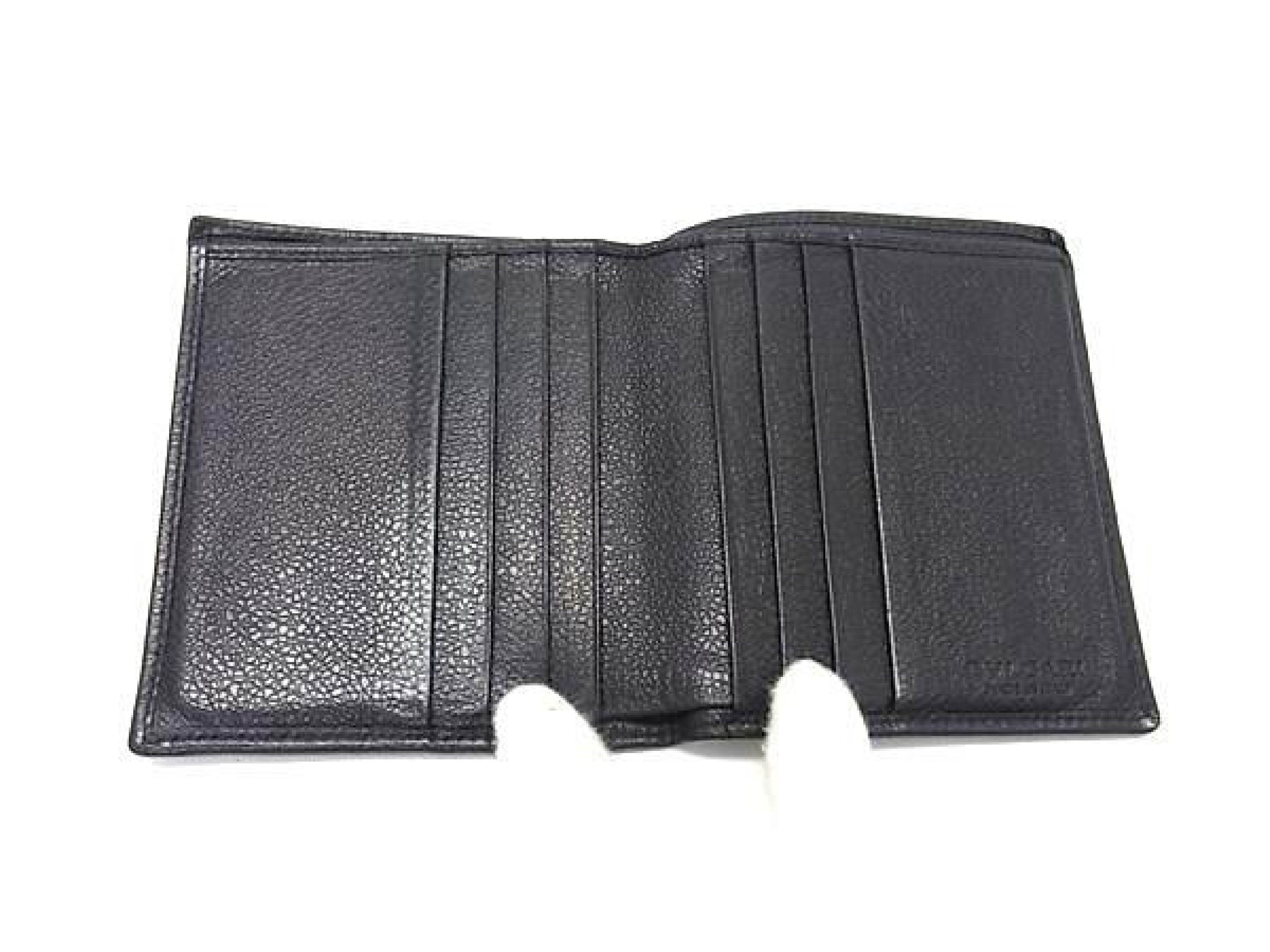 Bulgari Leather Bi-fold Wallet Card Holder Men's Black FY2807 Billfold — view 3