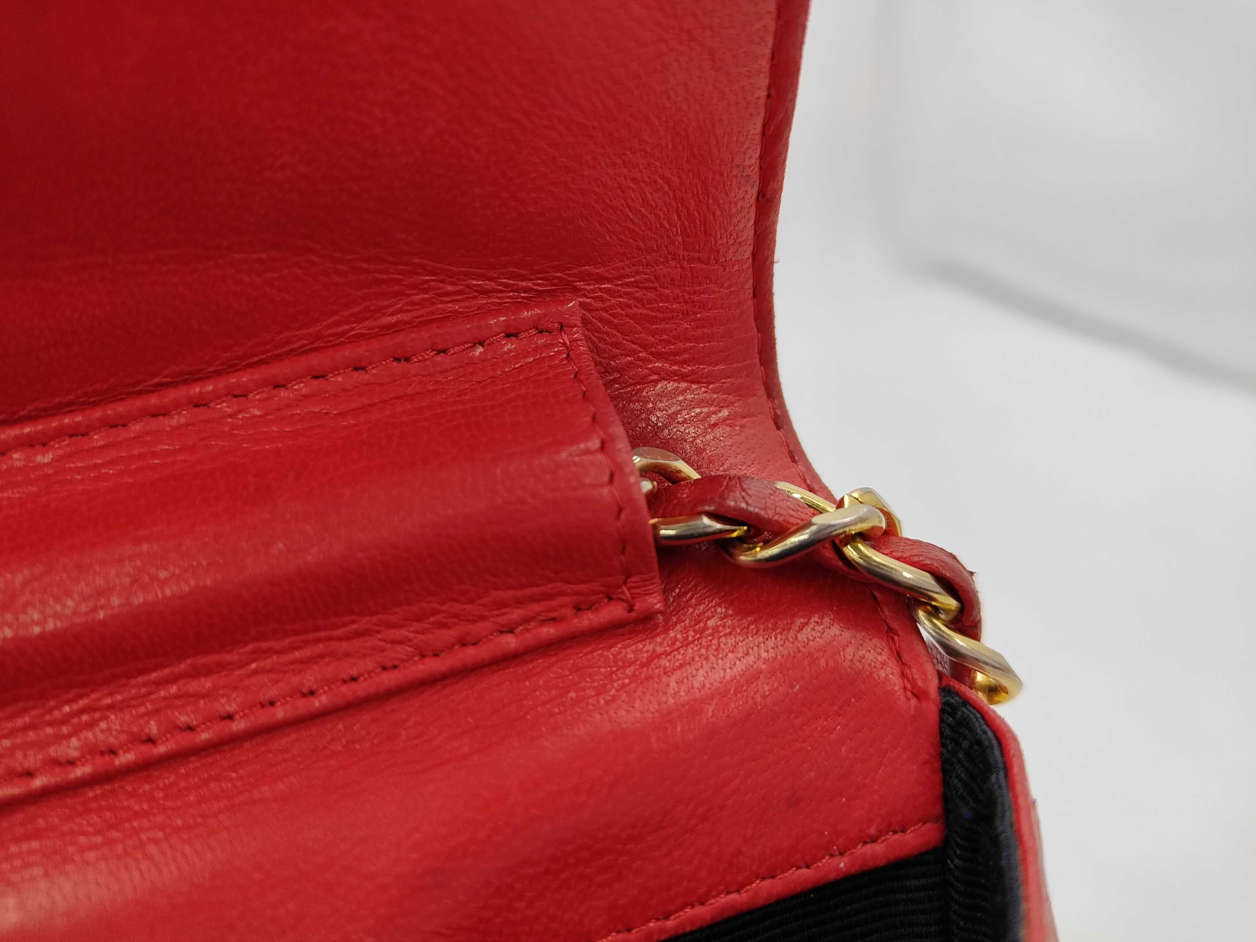 Half Moon Lambskin Shoulder Bag in Red with Gold Hardware — view 8