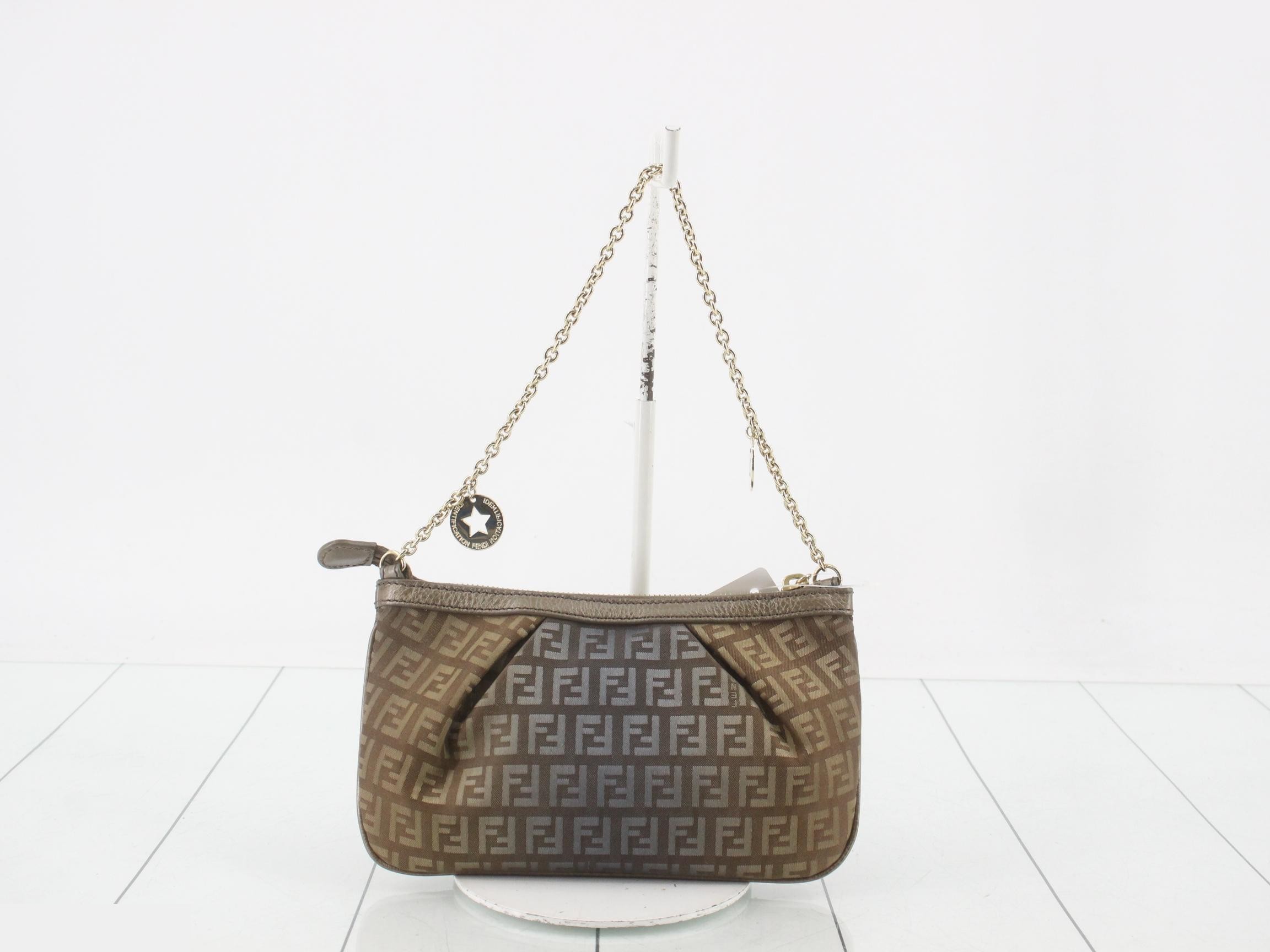 Zucchino Shoulder Bag, Canvas/Leather, Beige — view 2