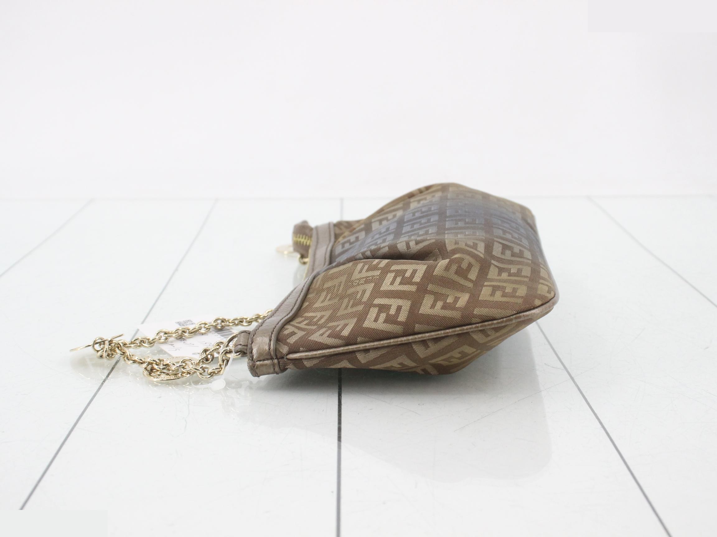 Zucchino Shoulder Bag, Canvas/Leather, Beige — view 4