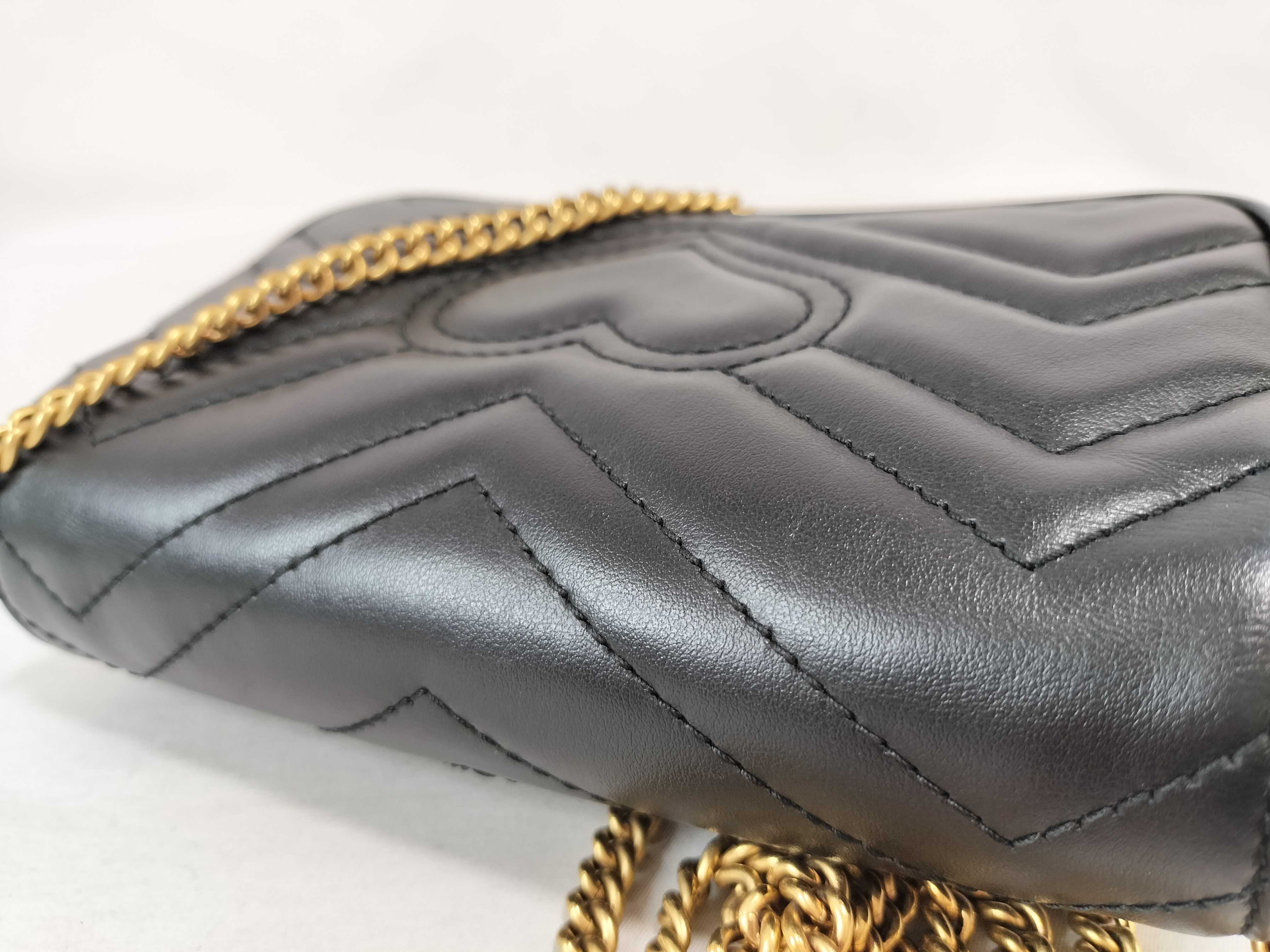 GG Marmont Chain Shoulder Bag 476433 Black Shoulder Bag — view 14
