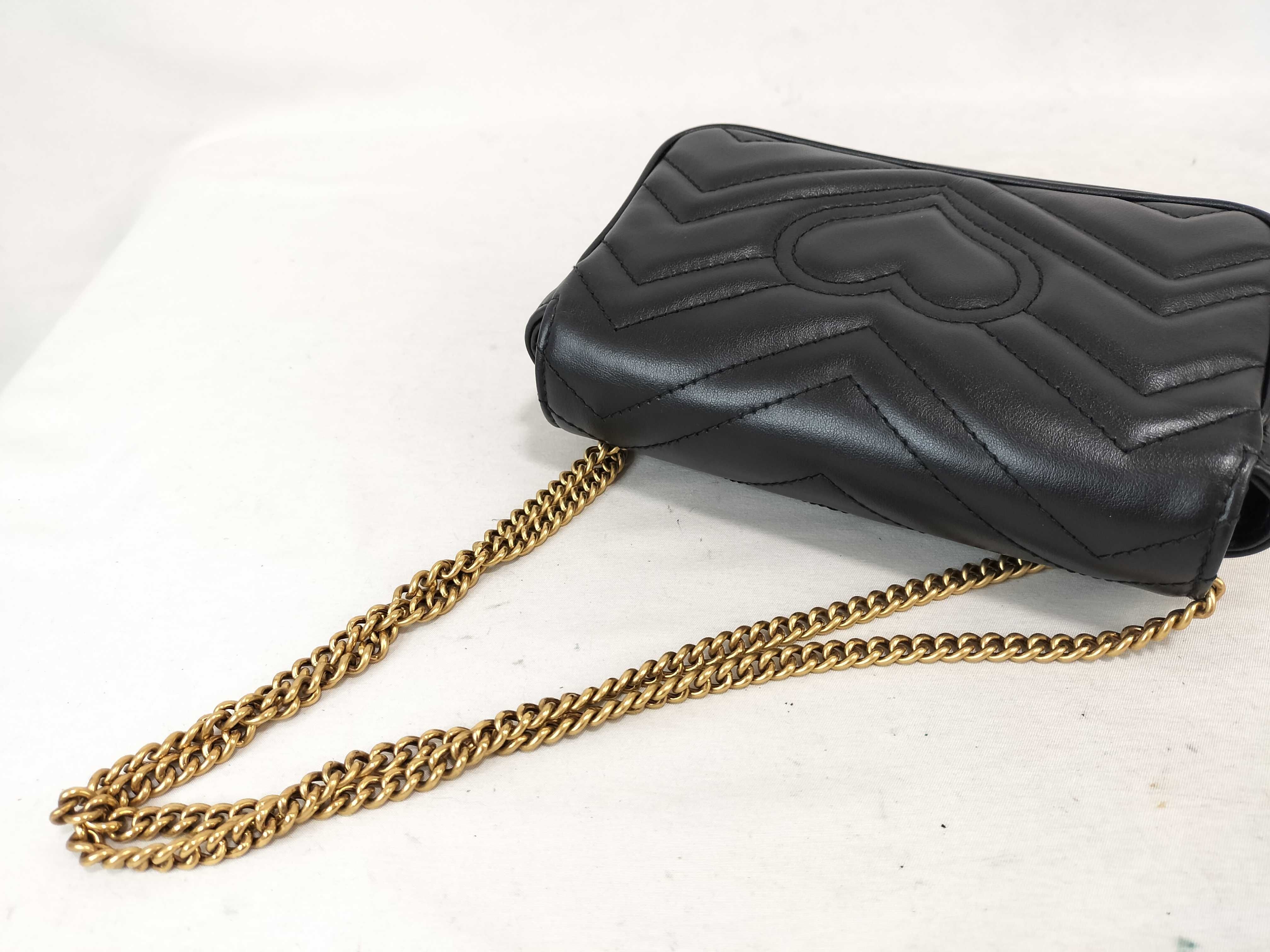 GG Marmont Chain Shoulder Bag 476433 Black Shoulder Bag — view 3