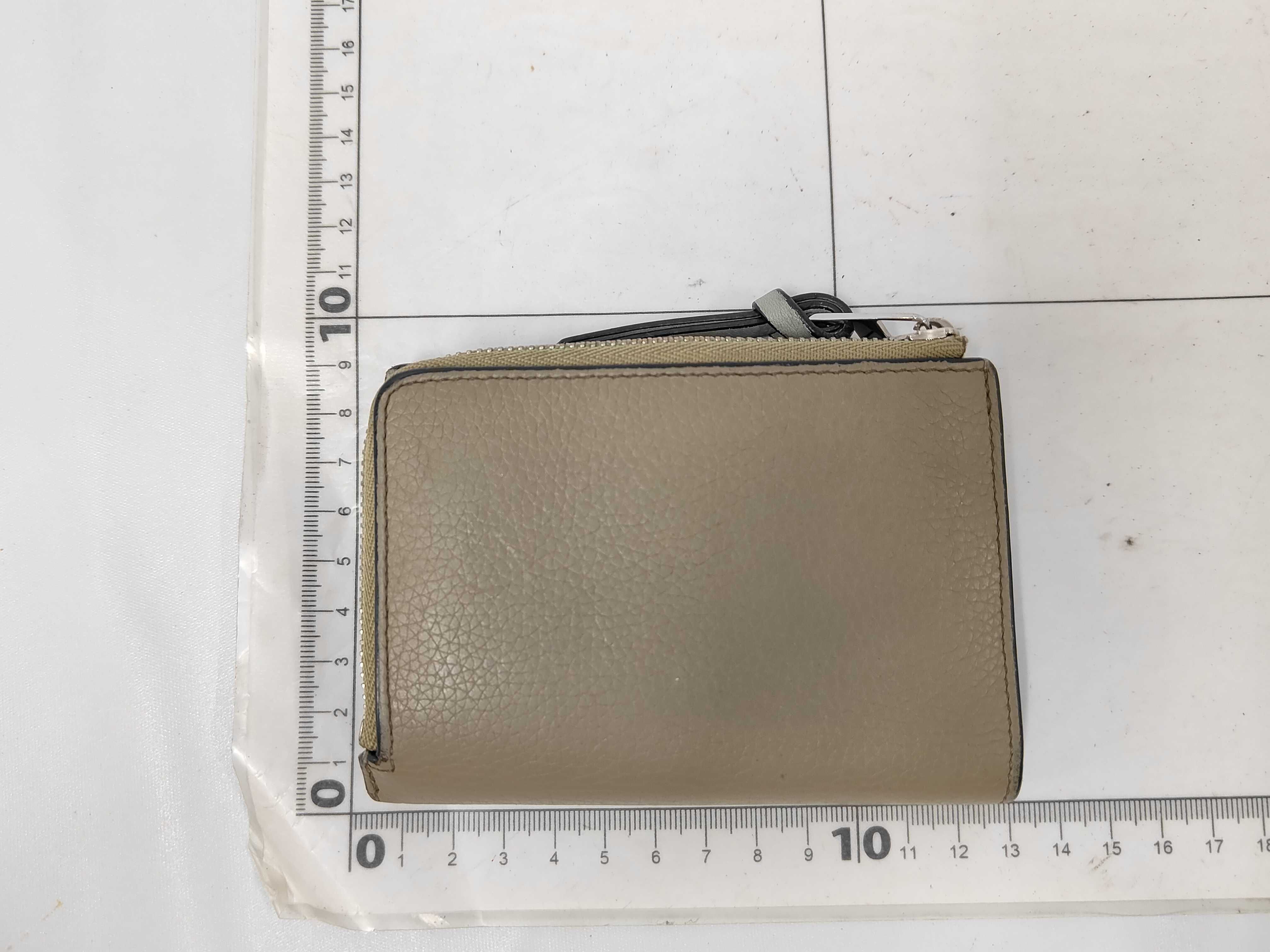 Bi-fold Leather Wallet, Greige — view 2