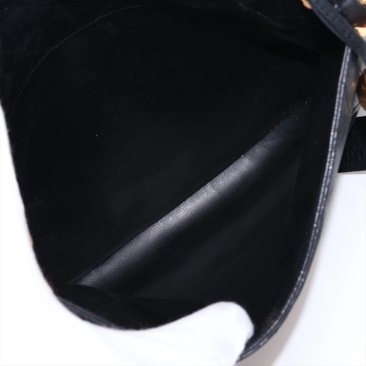 Matelassé Lambskin Chain Shoulder Bag, Black with Gold Hardware — view 9