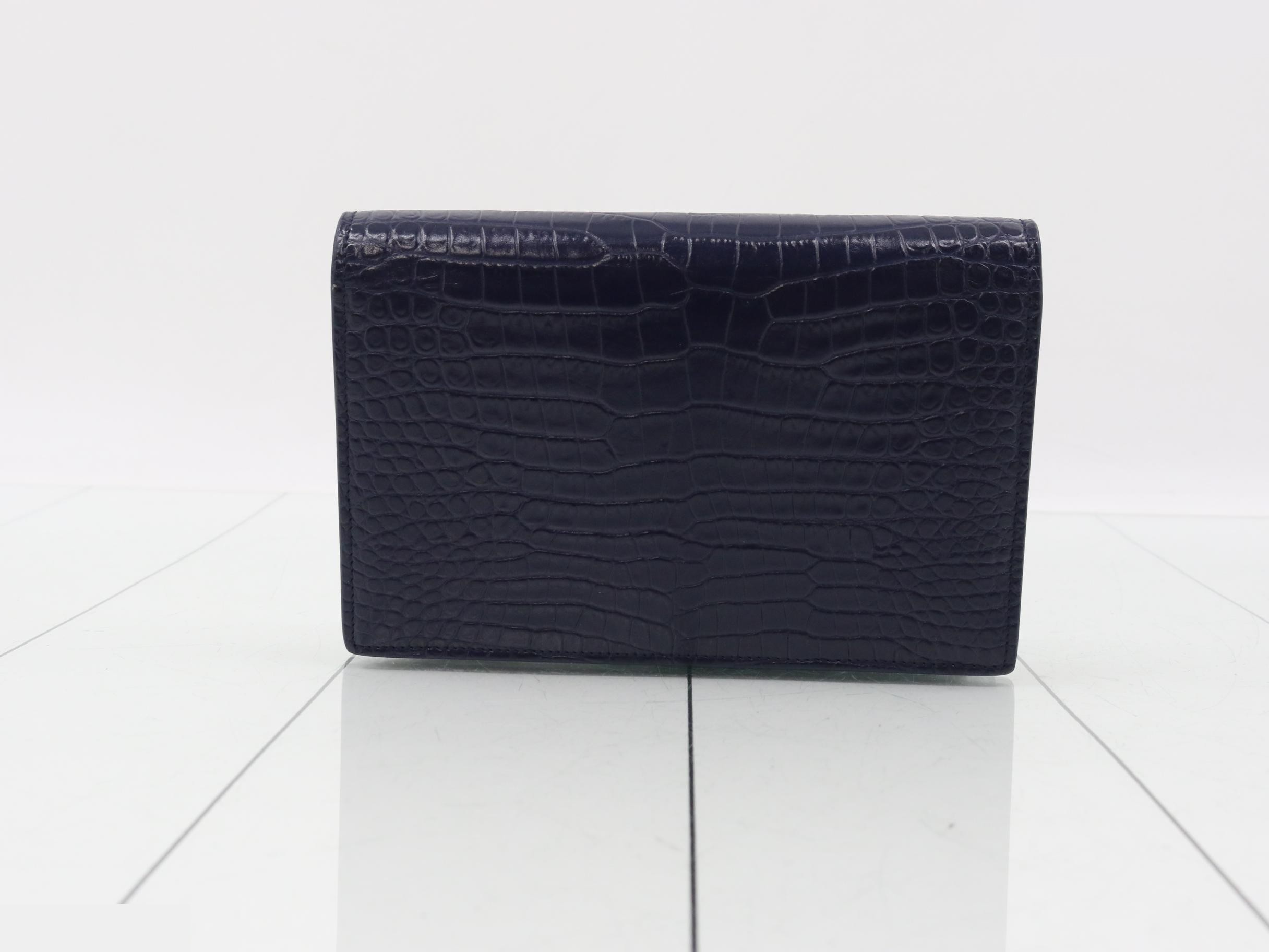 Kate Crocodile Embossed Leather Chain Wallet — view 2