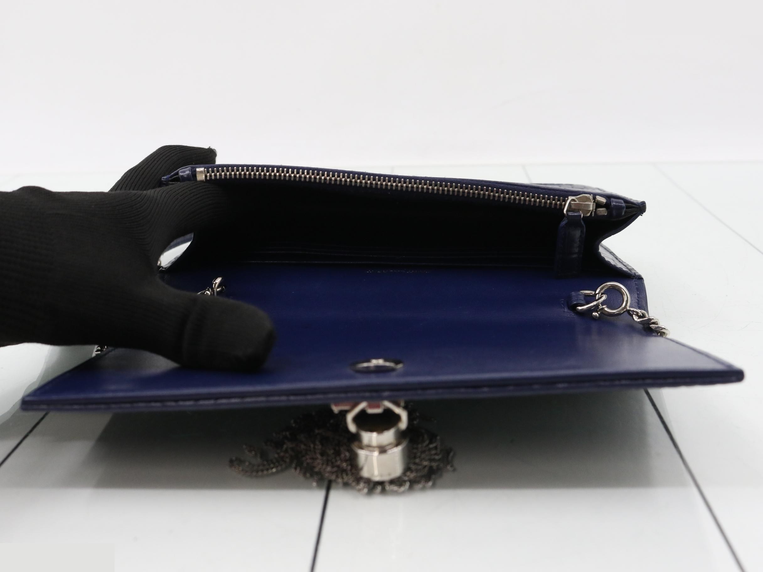 Kate Crocodile Embossed Leather Chain Wallet — view 4