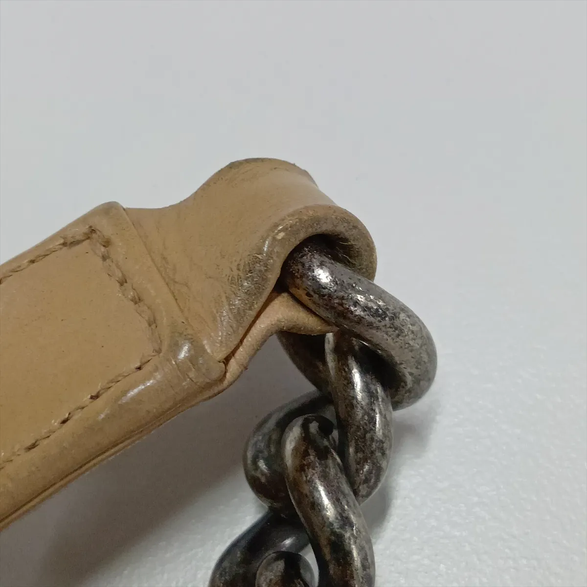 Boy Chanel 25 Leather Chain Shoulder Bag, Wild Stitch, Beige, Gunmetal Hardware, 18688611, Serial Number 18, A67086 — view 15