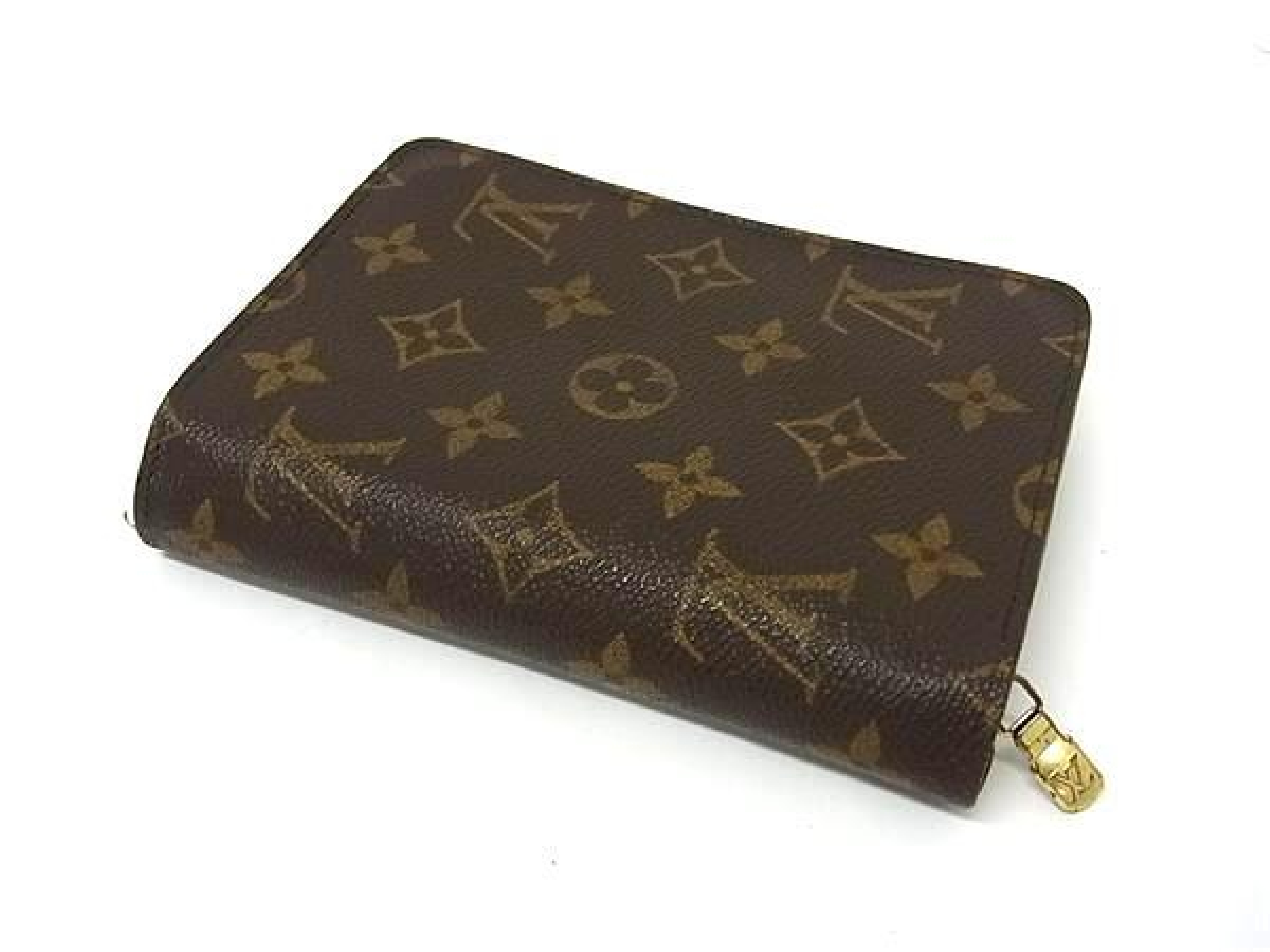 M61207 Monogram Portefeuille Papier Zip Bi-fold Wallet with Coin Purse and Bill Compartment, Brown (HD0695) — view 2