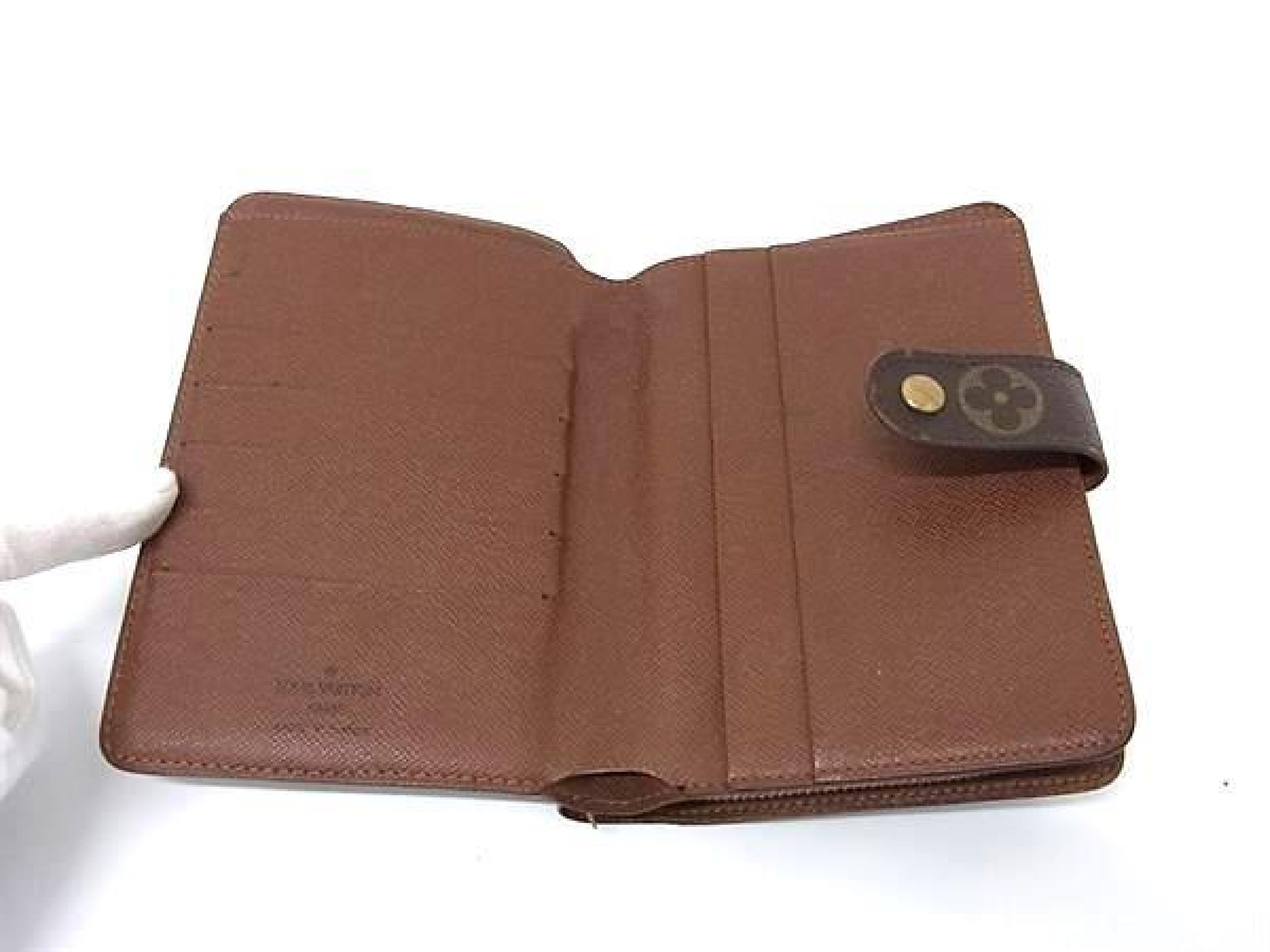 M61207 Monogram Portefeuille Papier Zip Bi-fold Wallet with Coin Purse and Bill Compartment, Brown (HD0695) — view 3