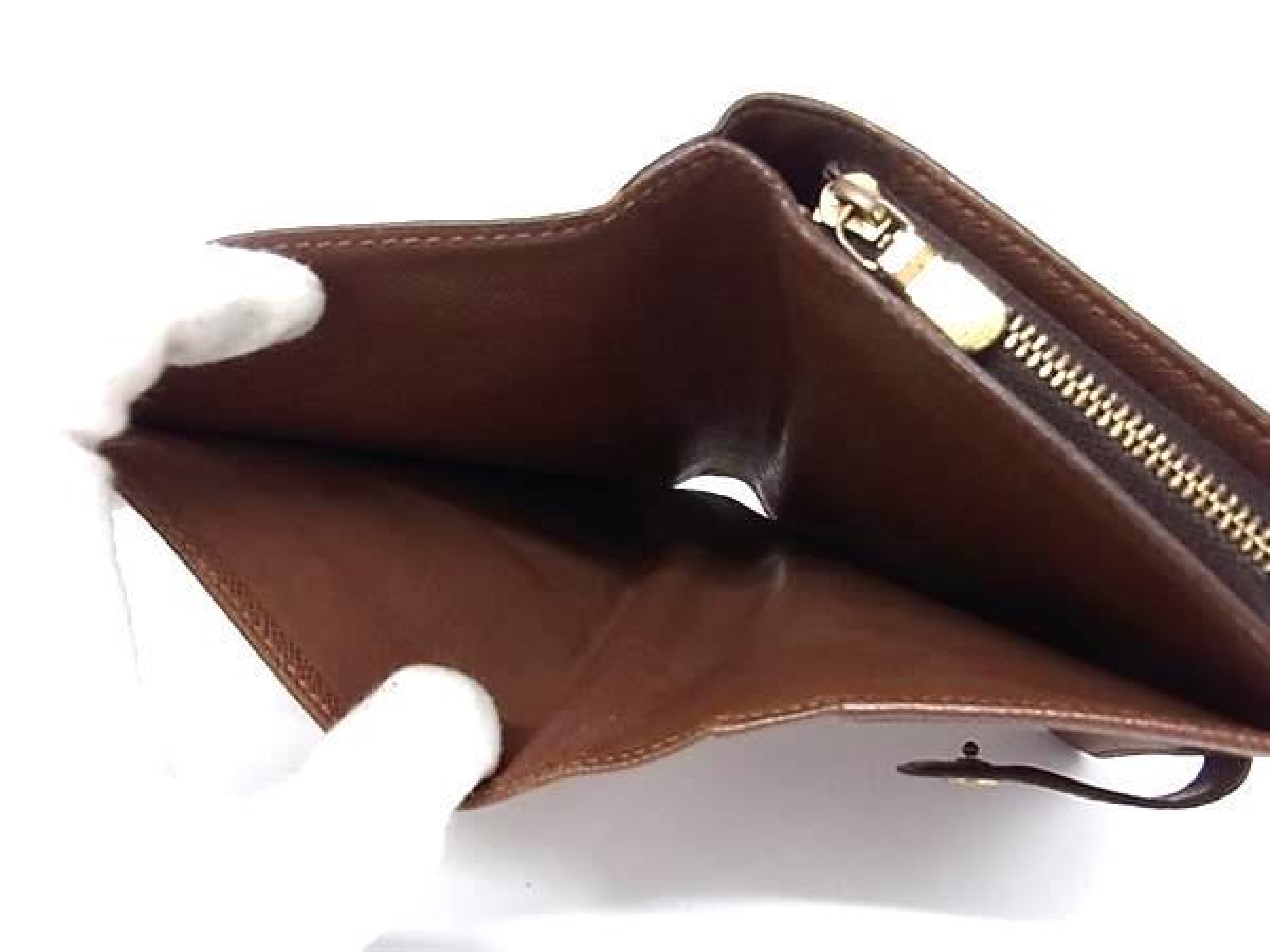 M61207 Monogram Portefeuille Papier Zip Bi-fold Wallet with Coin Purse and Bill Compartment, Brown (HD0695) — view 4