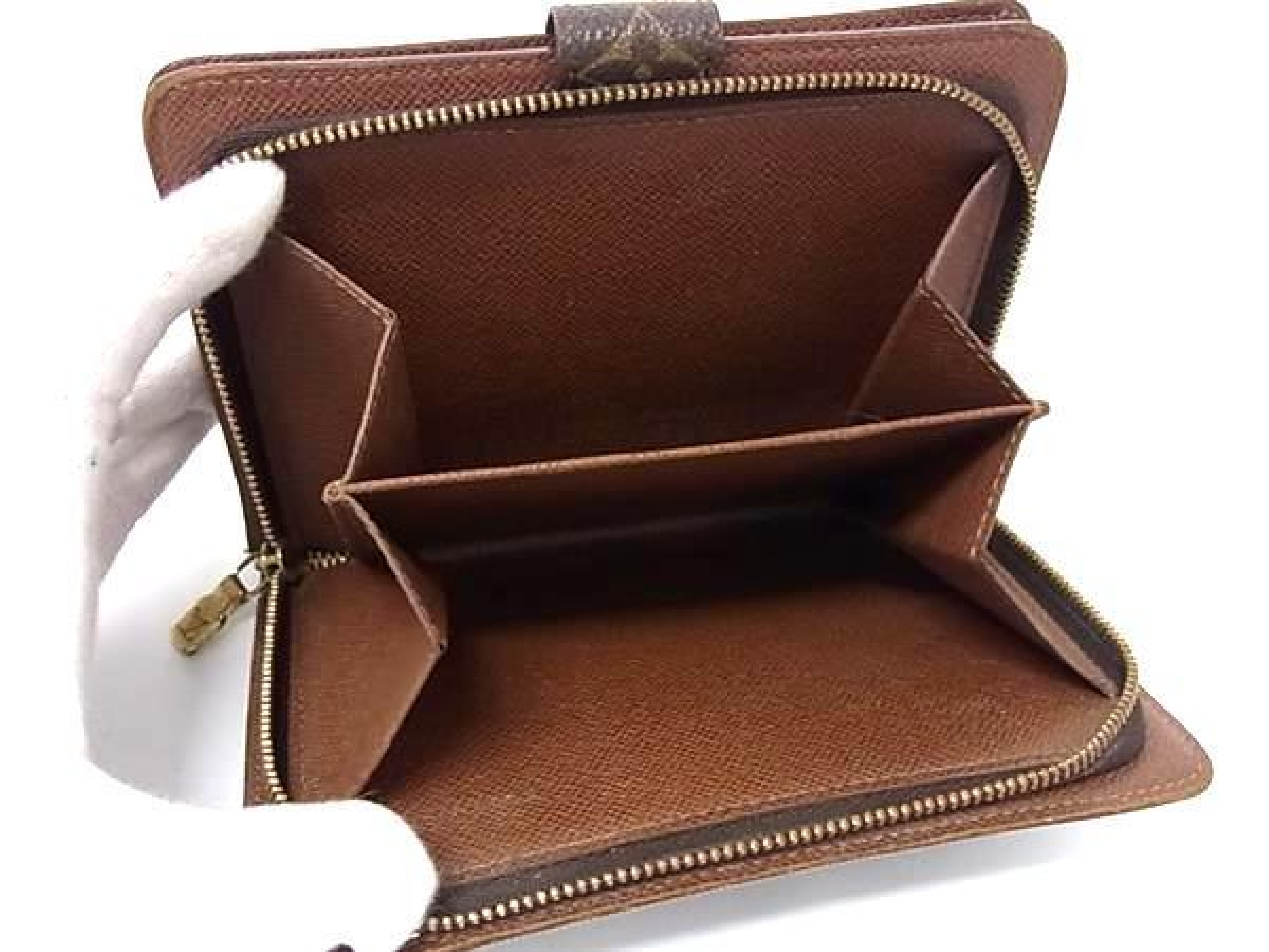 M61207 Monogram Portefeuille Papier Zip Bi-fold Wallet with Coin Purse and Bill Compartment, Brown (HD0695) — view 5
