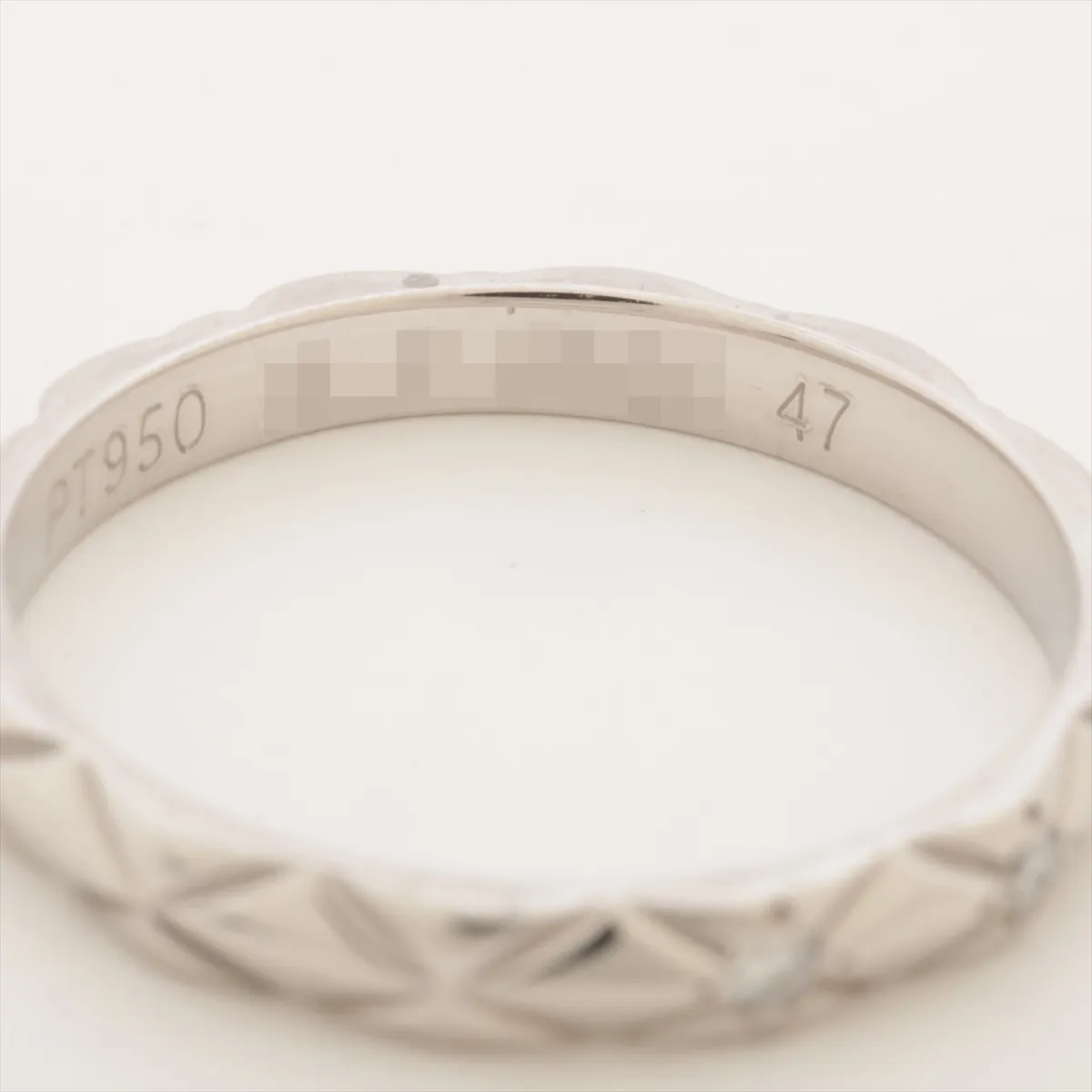 Matelassé 3-Diamond Ring, Pt950, 2.4g, Size 47, 19P0526, Minor Stone — view 4