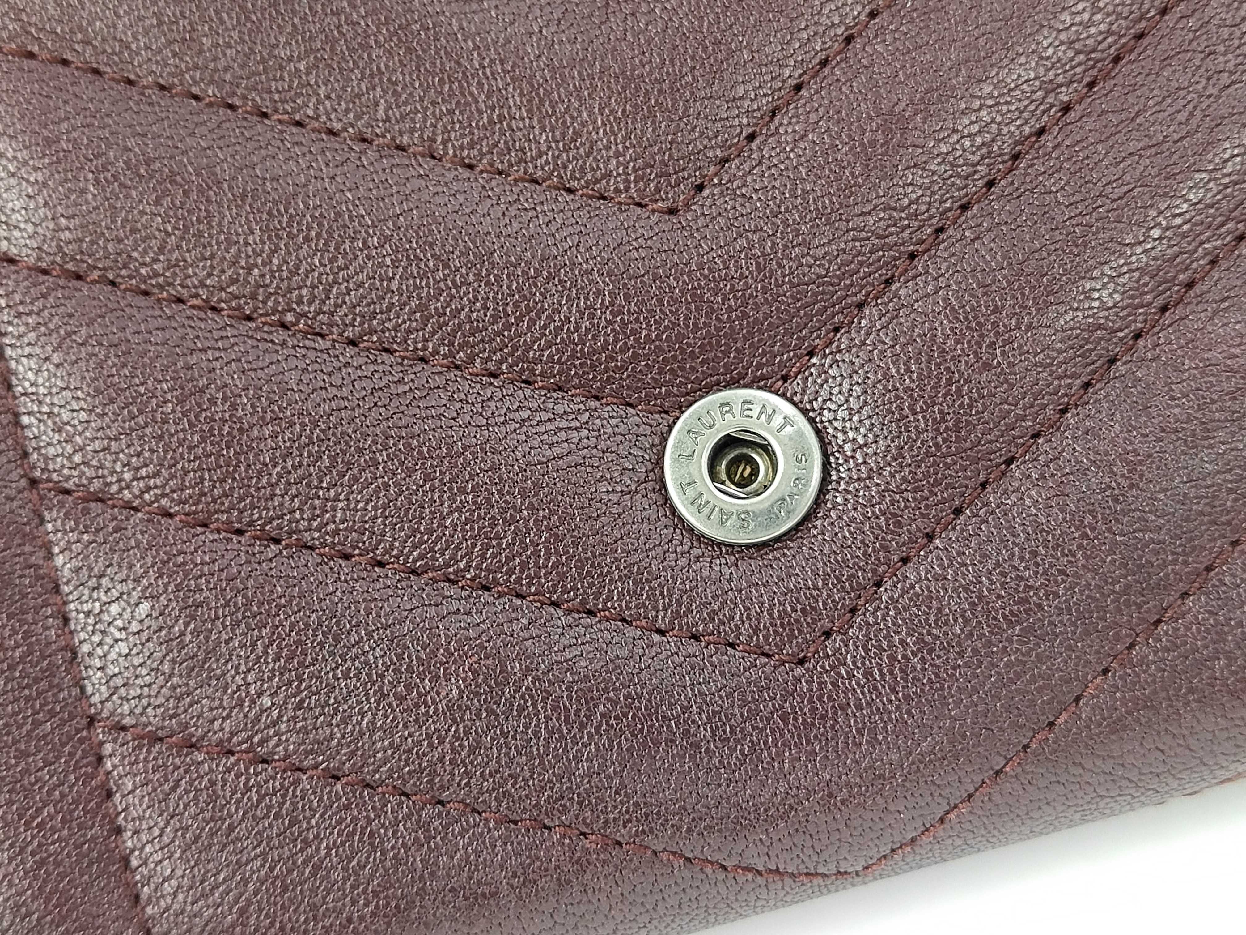 College Long Wallet Leather Bordeaux Wallet — view 5