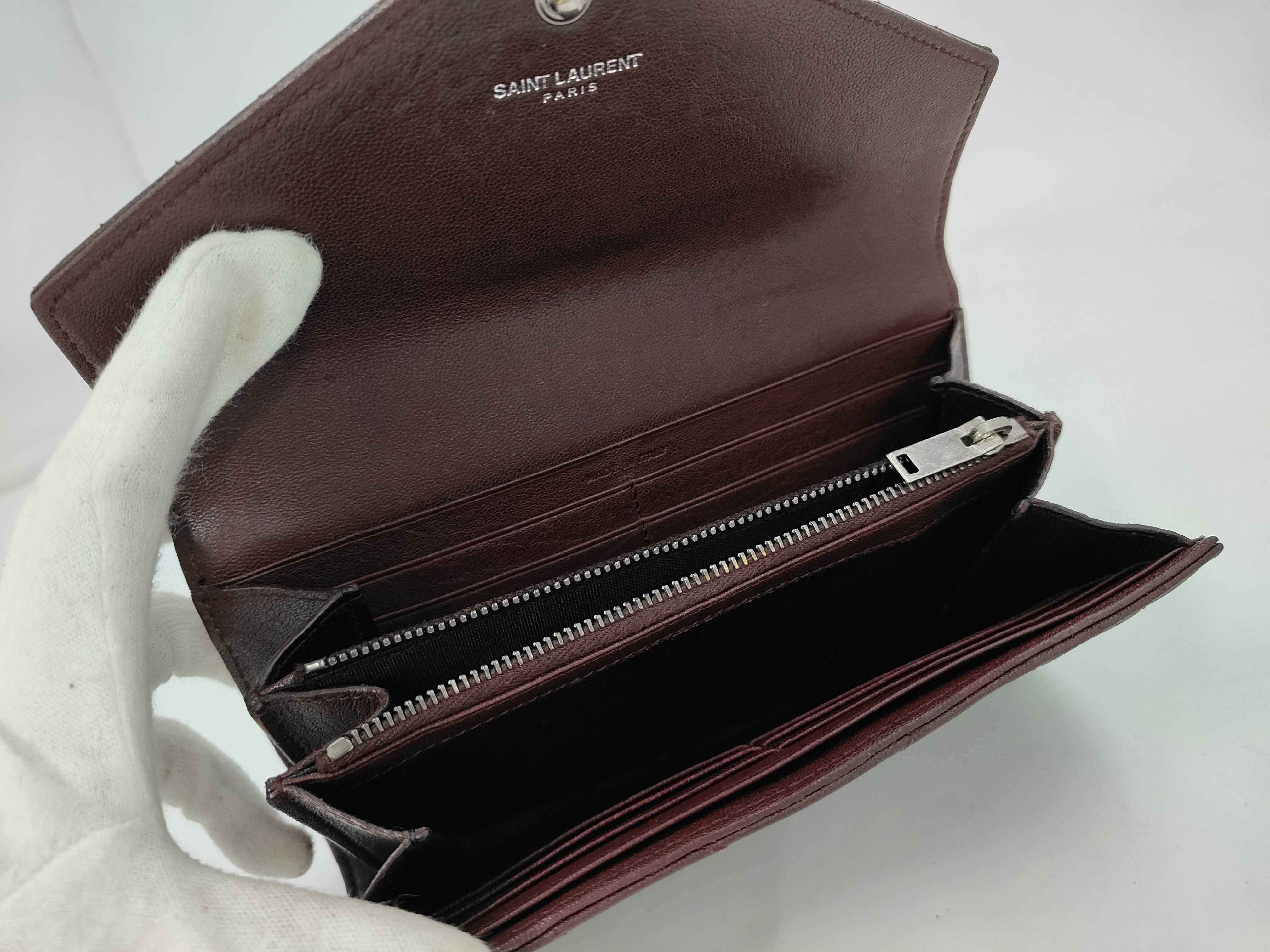 College Long Wallet Leather Bordeaux Wallet — view 6