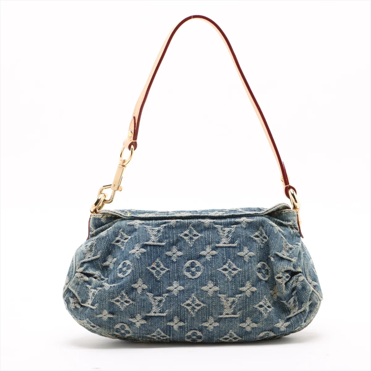 Monogram Denim Mini Pretty M95050 CA1015 Blue x Brown External Tanned Leather — view 2