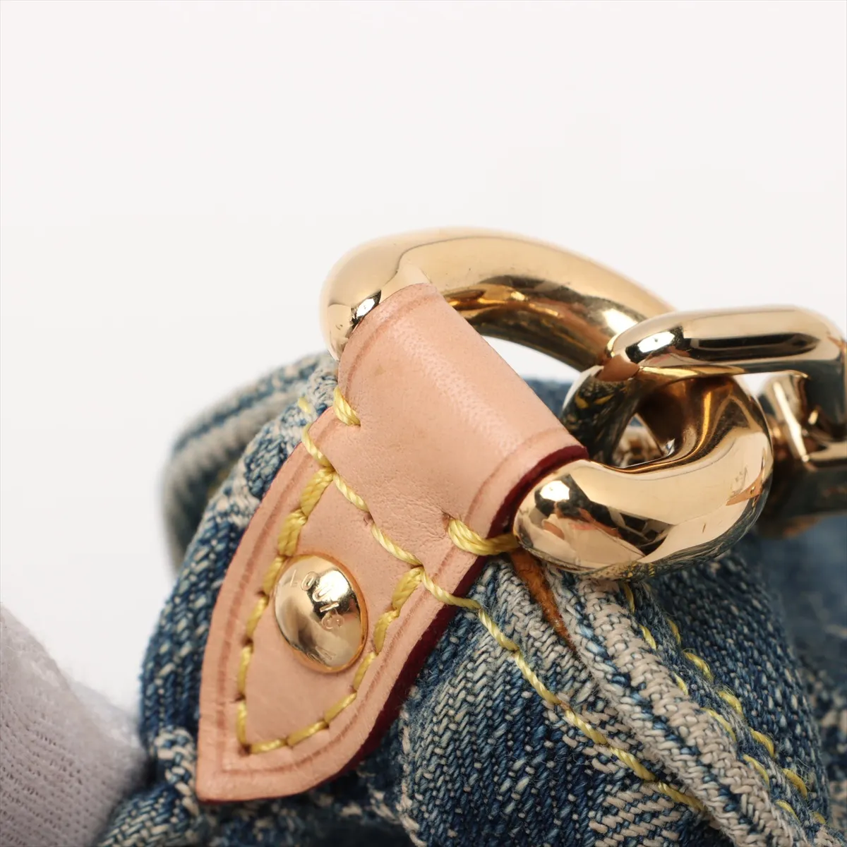 Monogram Denim Mini Pretty M95050 CA1015 Blue x Brown External Tanned Leather — view 12
