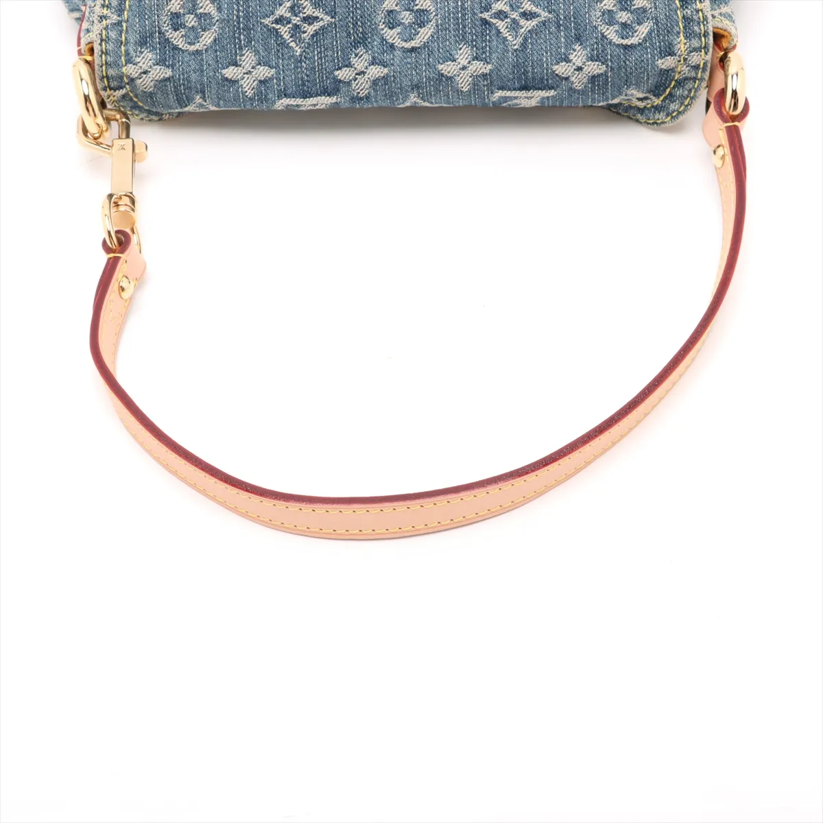 Monogram Denim Mini Pretty M95050 CA1015 Blue x Brown External Tanned Leather — view 5