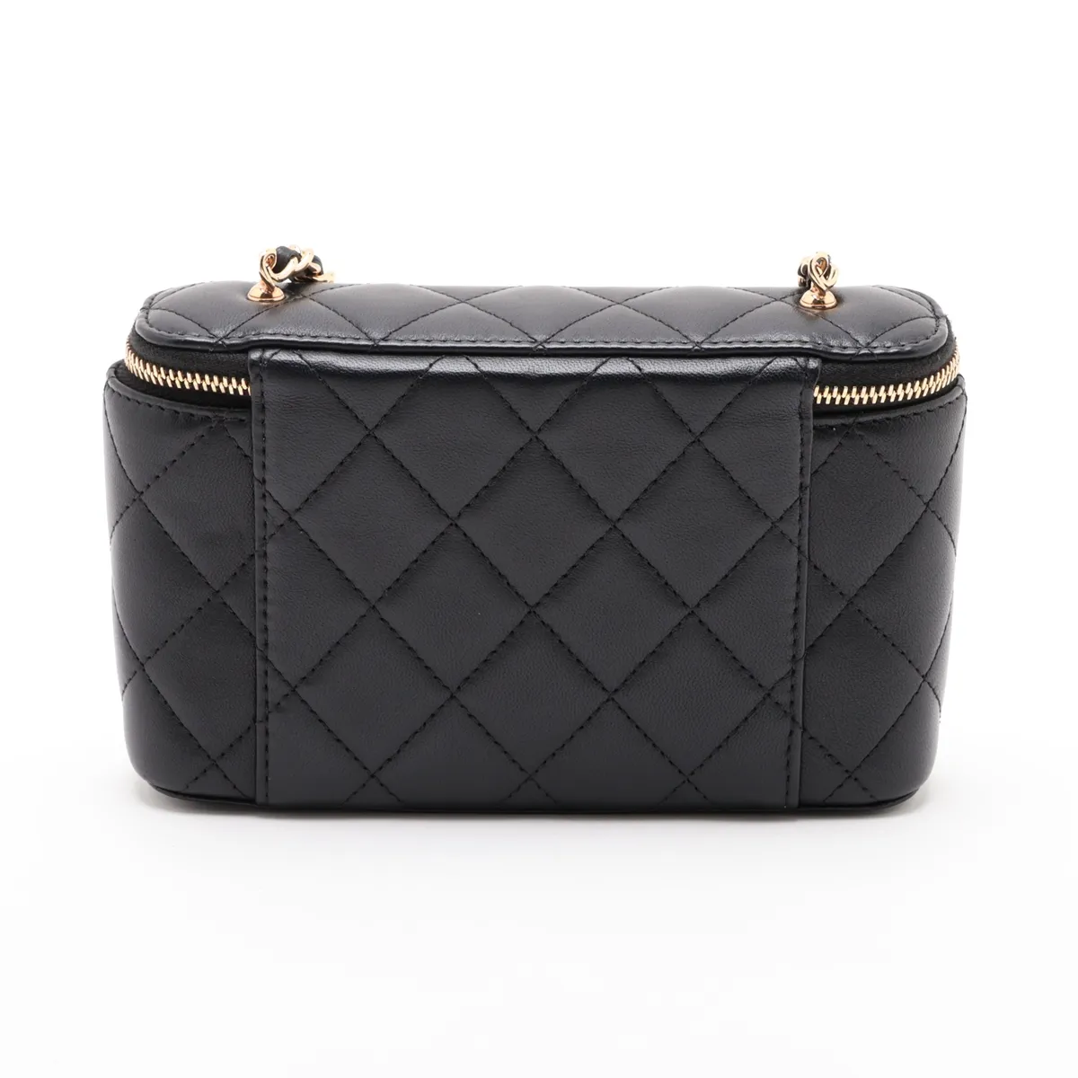 Matelassé Lambskin Vanity Bag, Black with Gold Hardware, A3C2U6X9, Random Serial Number — view 2