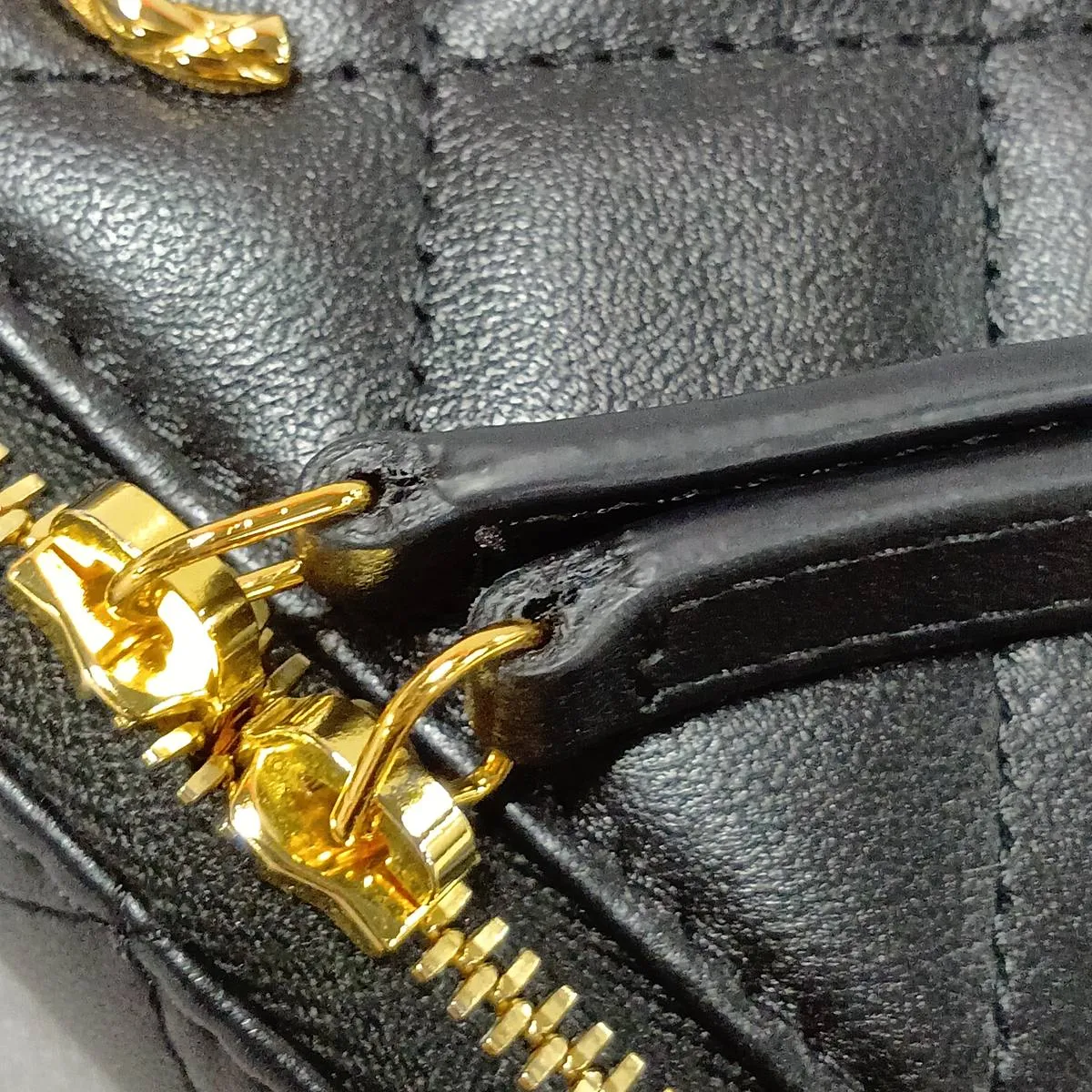 Matelassé Lambskin Vanity Bag, Black with Gold Hardware, A3C2U6X9, Random Serial Number — view 13