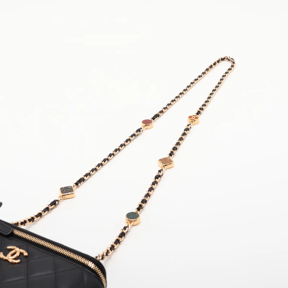 Matelassé Lambskin Vanity Bag, Black with Gold Hardware, A3C2U6X9, Random Serial Number — view 5