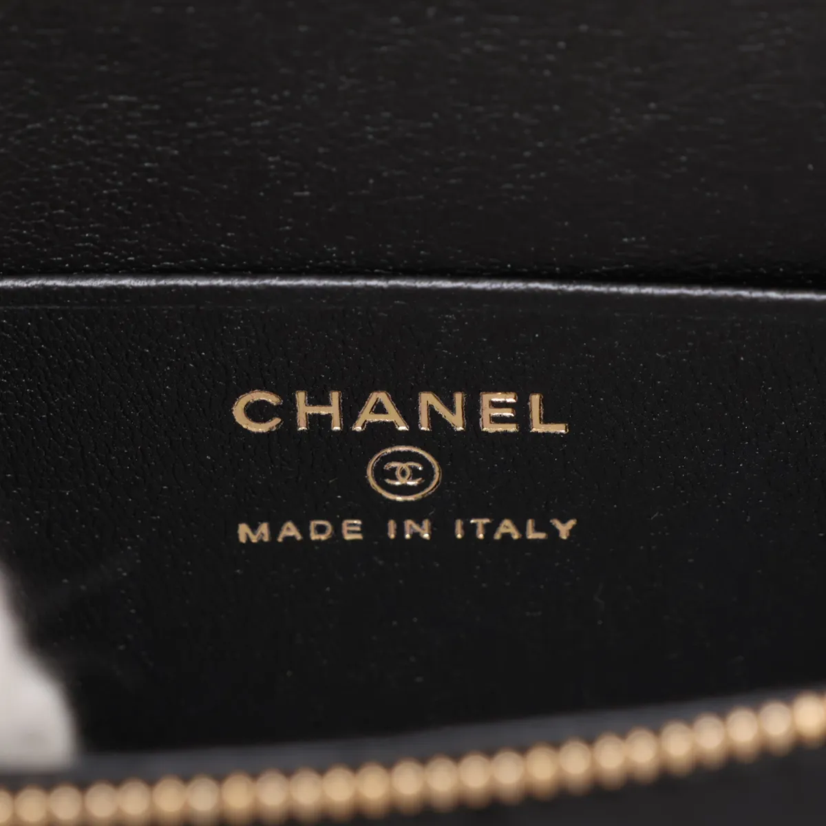 Matelassé Lambskin Vanity Bag, Black with Gold Hardware, A3C2U6X9, Random Serial Number — view 7