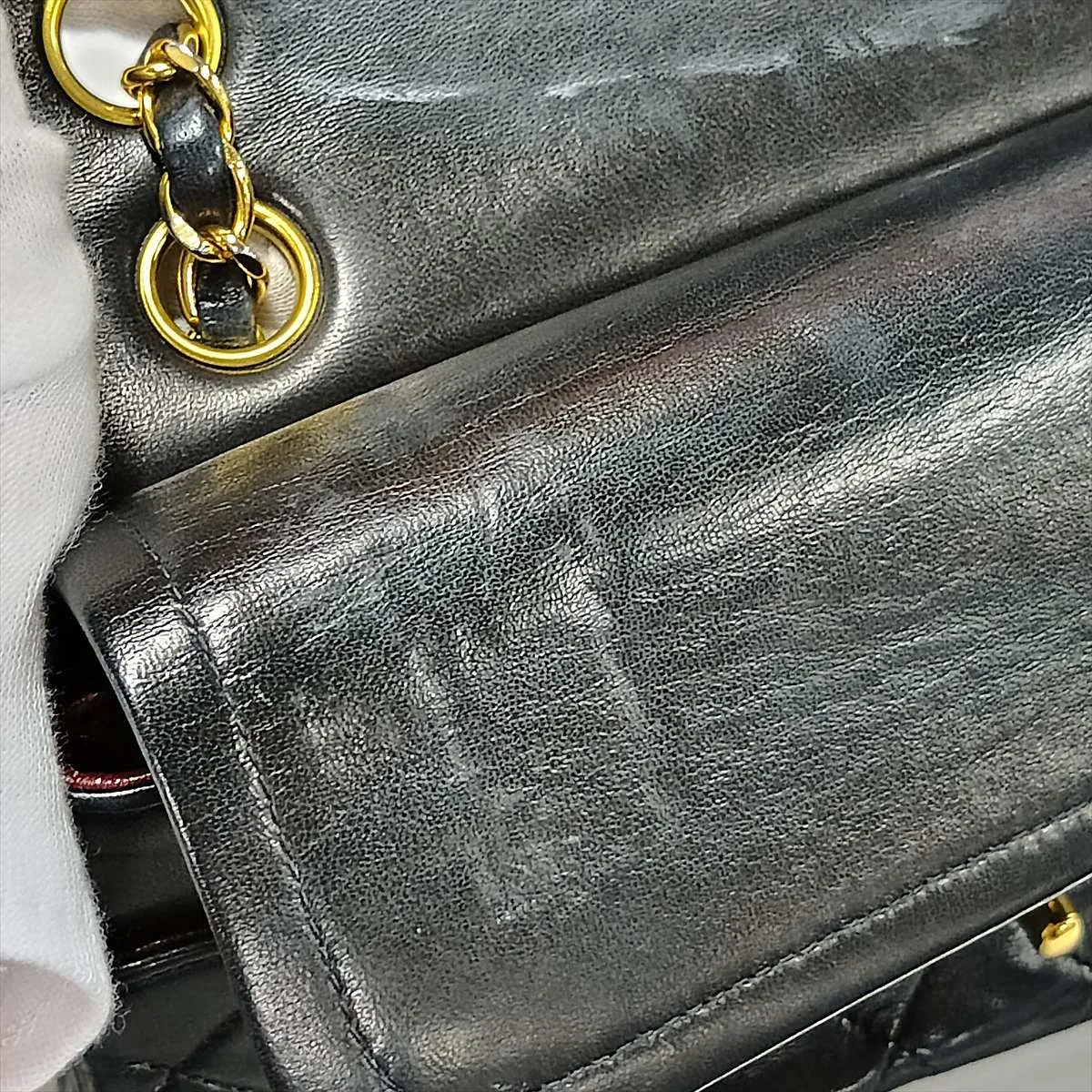 Matelassé 25 Lambskin Chain Shoulder Bag, Black with Gold Hardware, 2285290, Series 2, A01112 — view 14