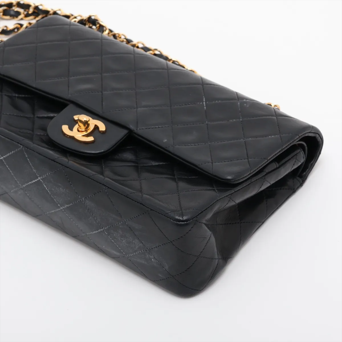 Matelassé 25 Lambskin Chain Shoulder Bag, Black with Gold Hardware, 2285290, Series 2, A01112 — view 3