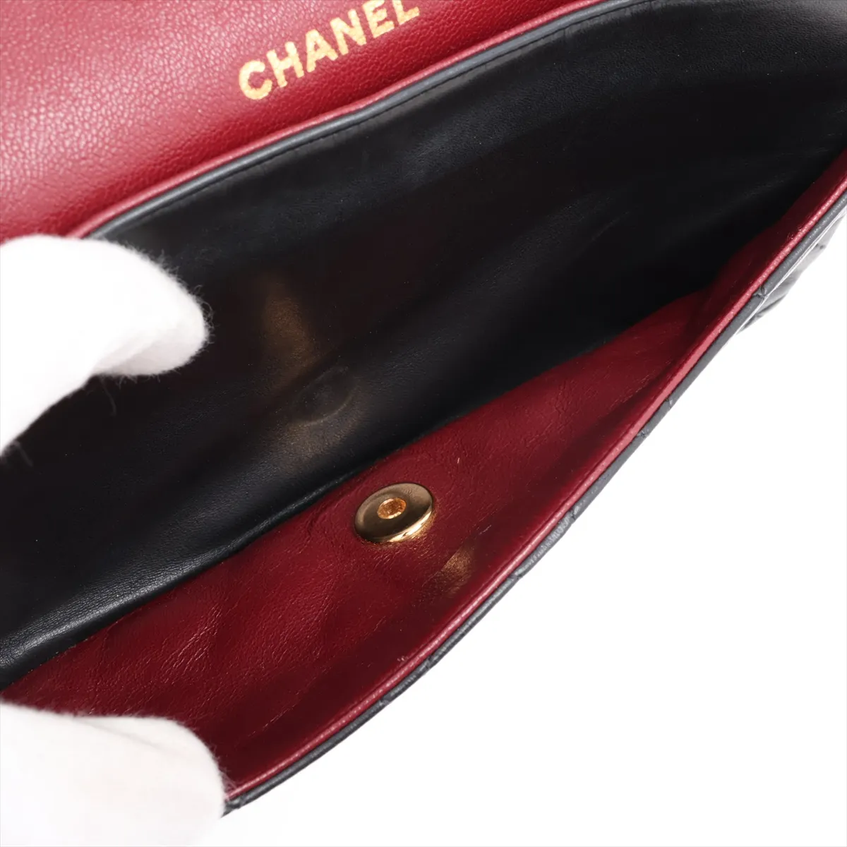 Matelassé 25 Lambskin Chain Shoulder Bag, Black with Gold Hardware, 2285290, Series 2, A01112 — view 7