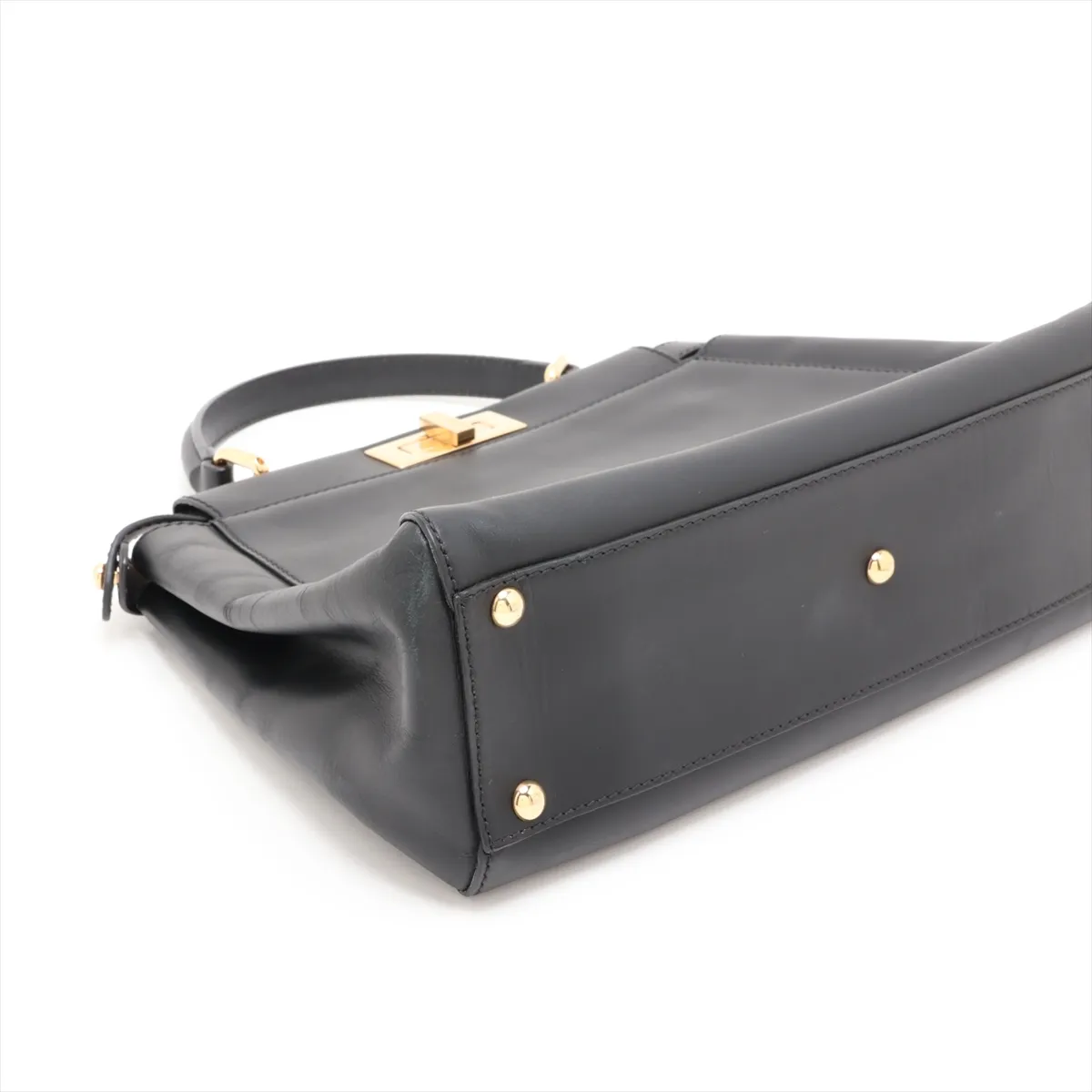 Peekaboo Regular Leather 2-Way Handbag, Black 8BN226 — view 4