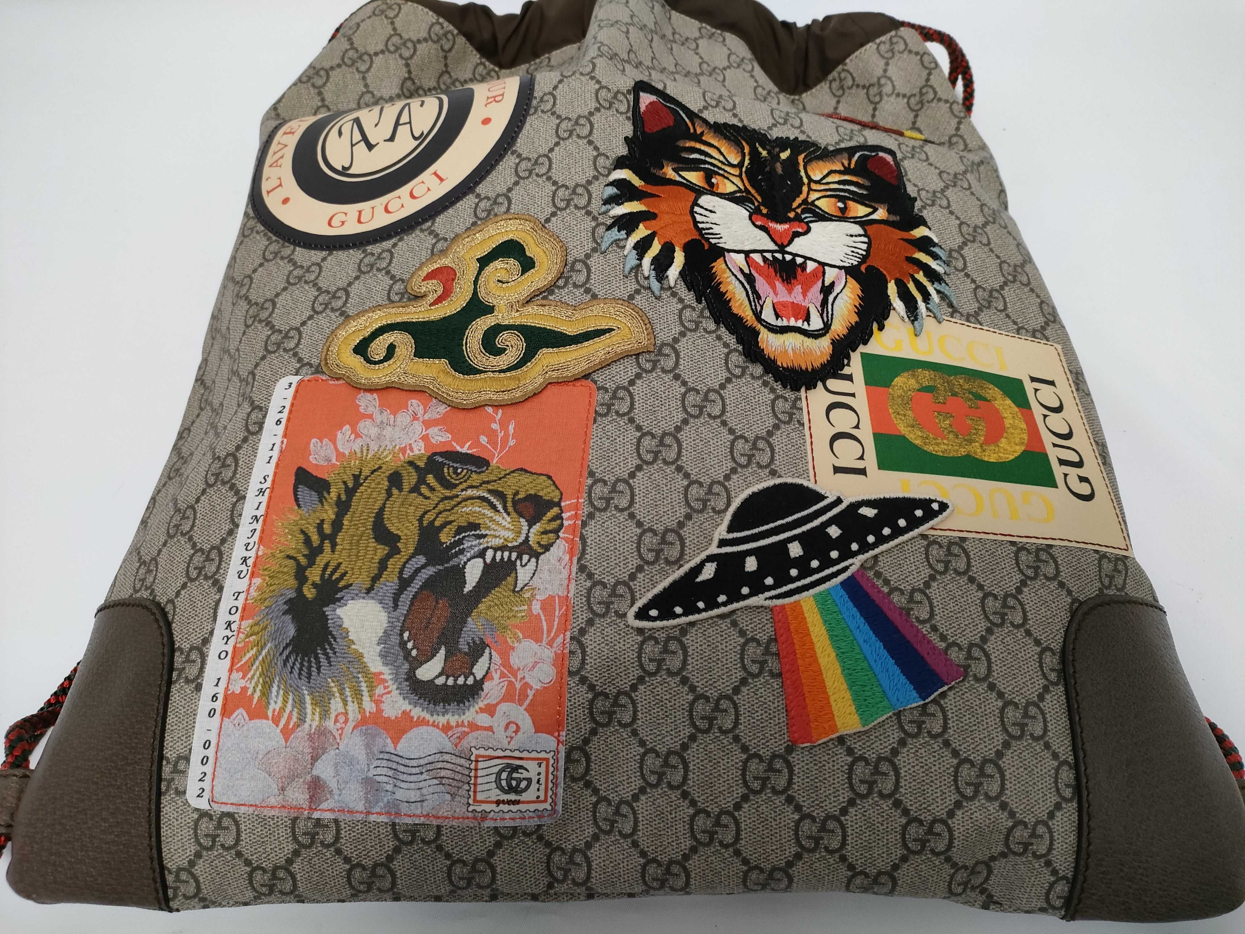 GG Supreme PVC x Leather Backpack — view 7
