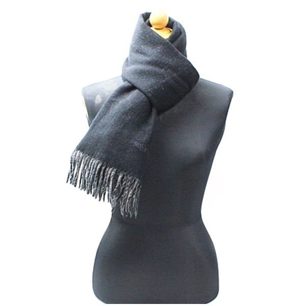 Reversible Scarf, Gray x Black — view 2