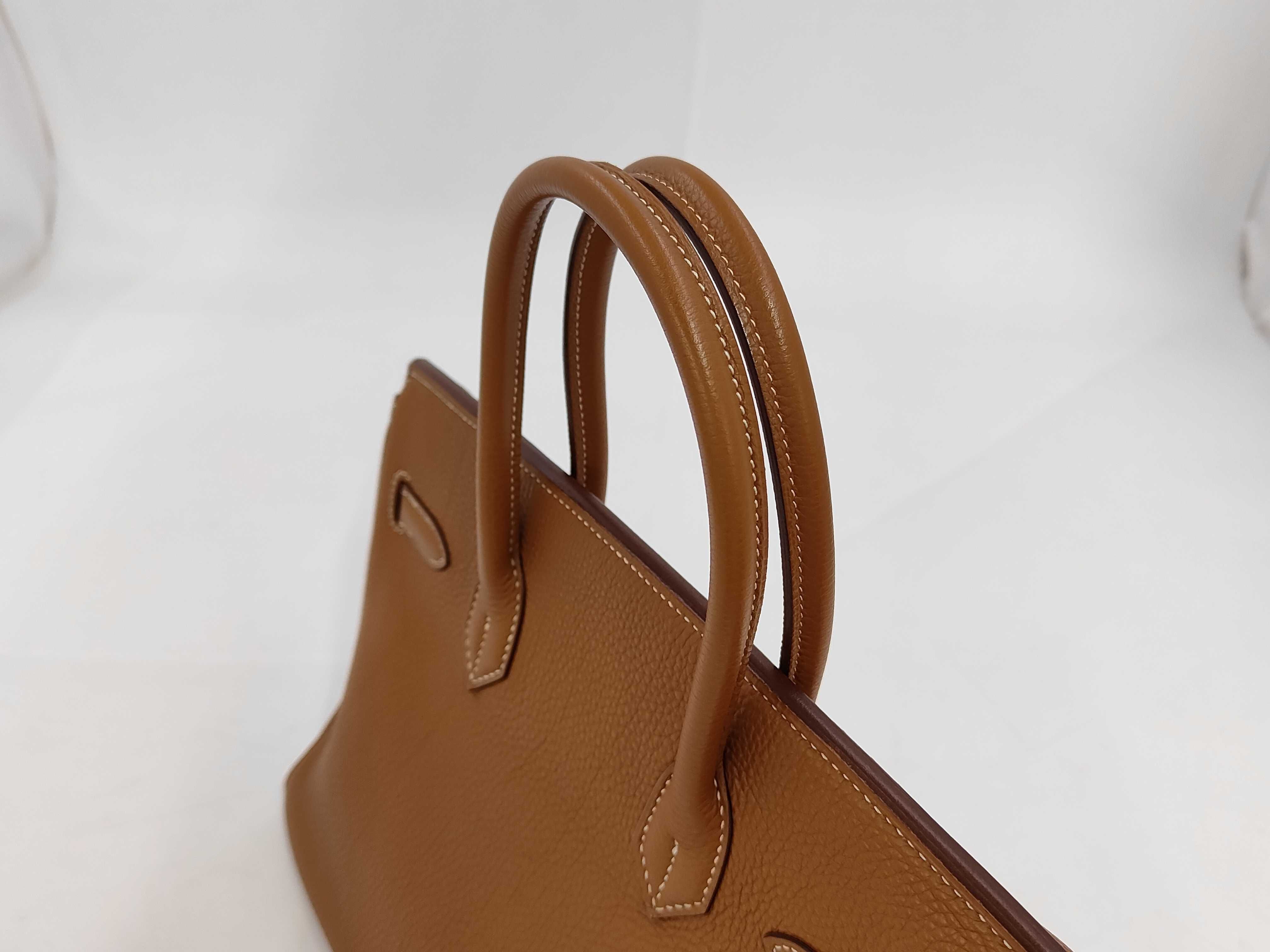 Birkin 30 Togo Gold Silver Hardware I Stamp Handbag — view 5