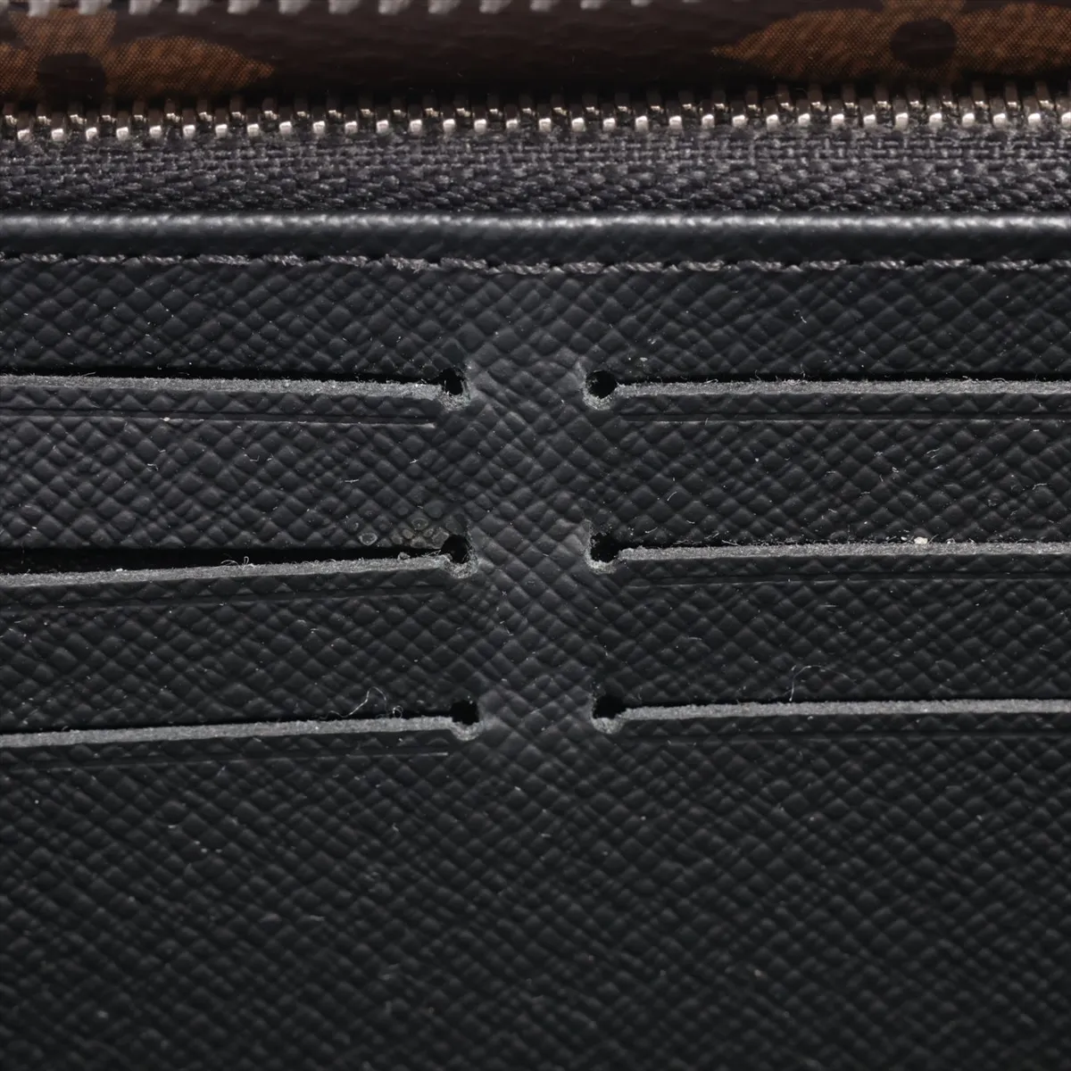 Monogram Macassar Zippy Dragonne M69407 Black x Brown Round Zip Wallet RFID Reactive — view 15